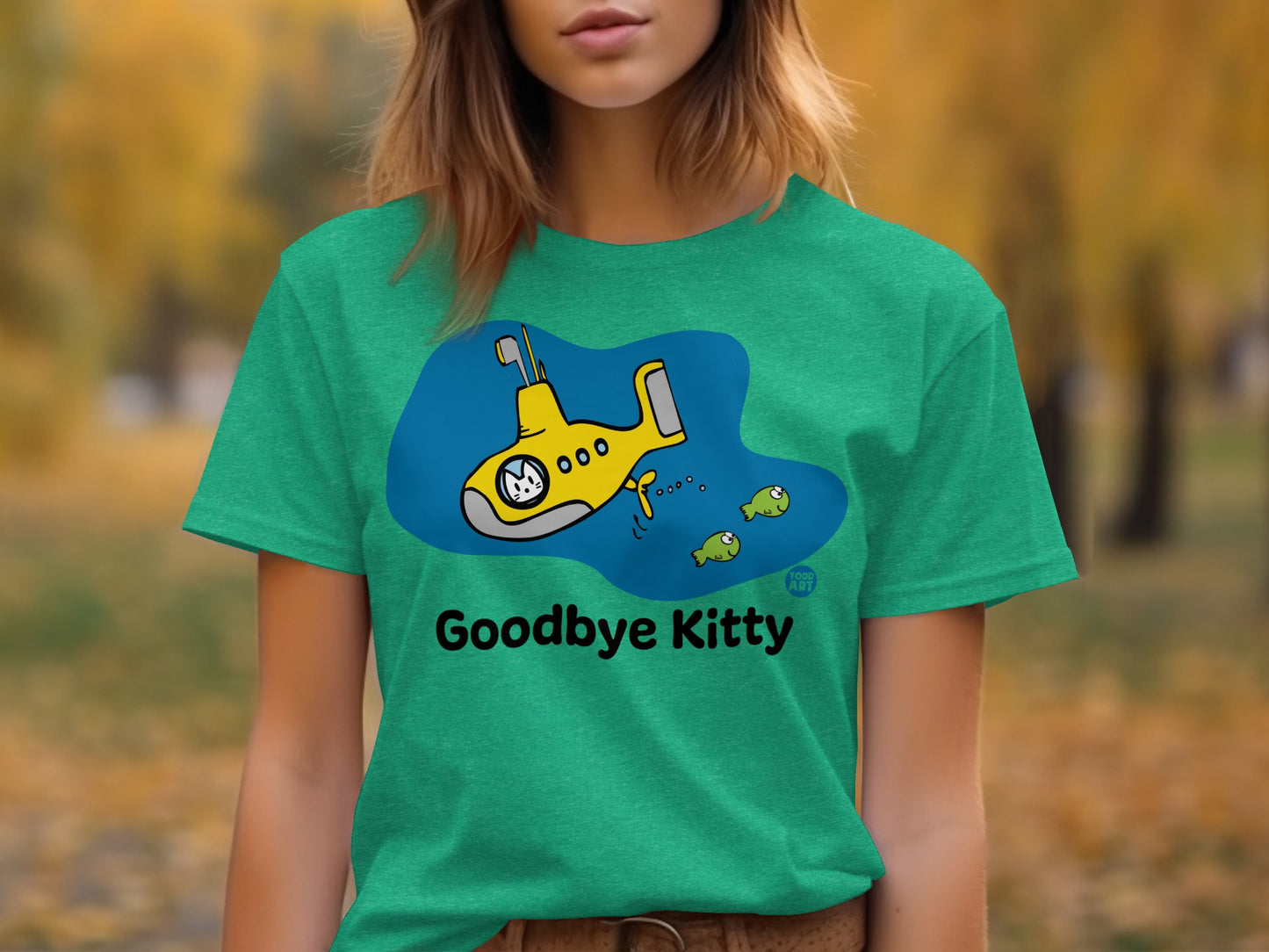 Unique Goodbye Kitty Submarine Graphic Design Shirt