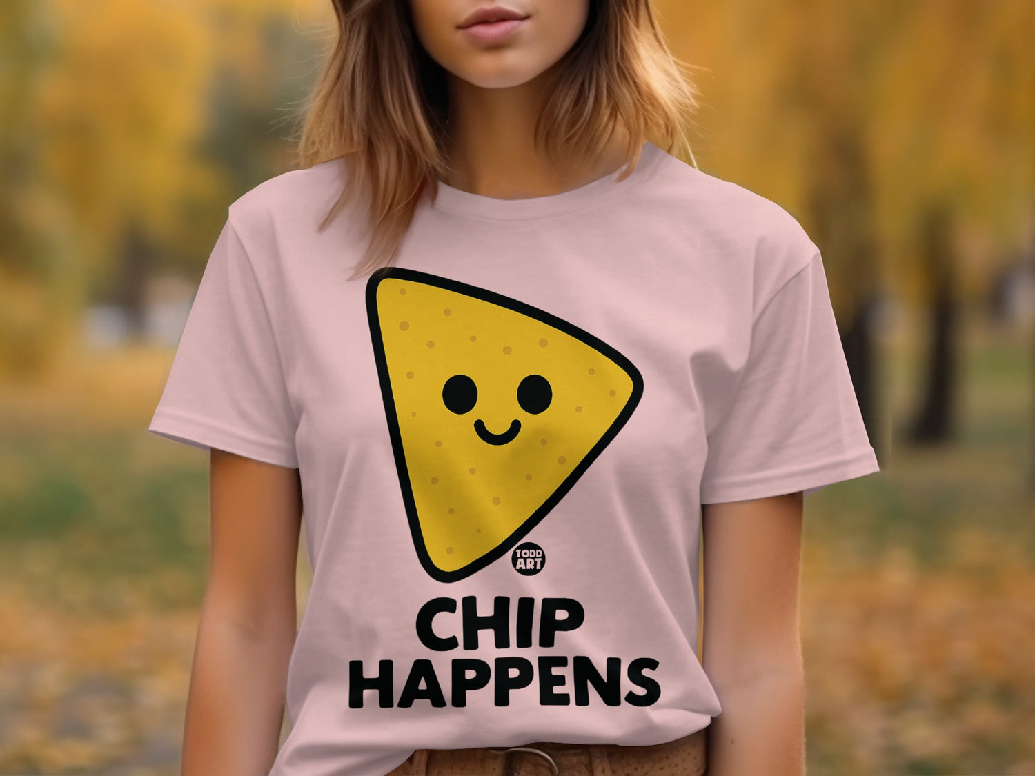 Cute Smiling Nacho Chip Happens Graphic T-shirt product
