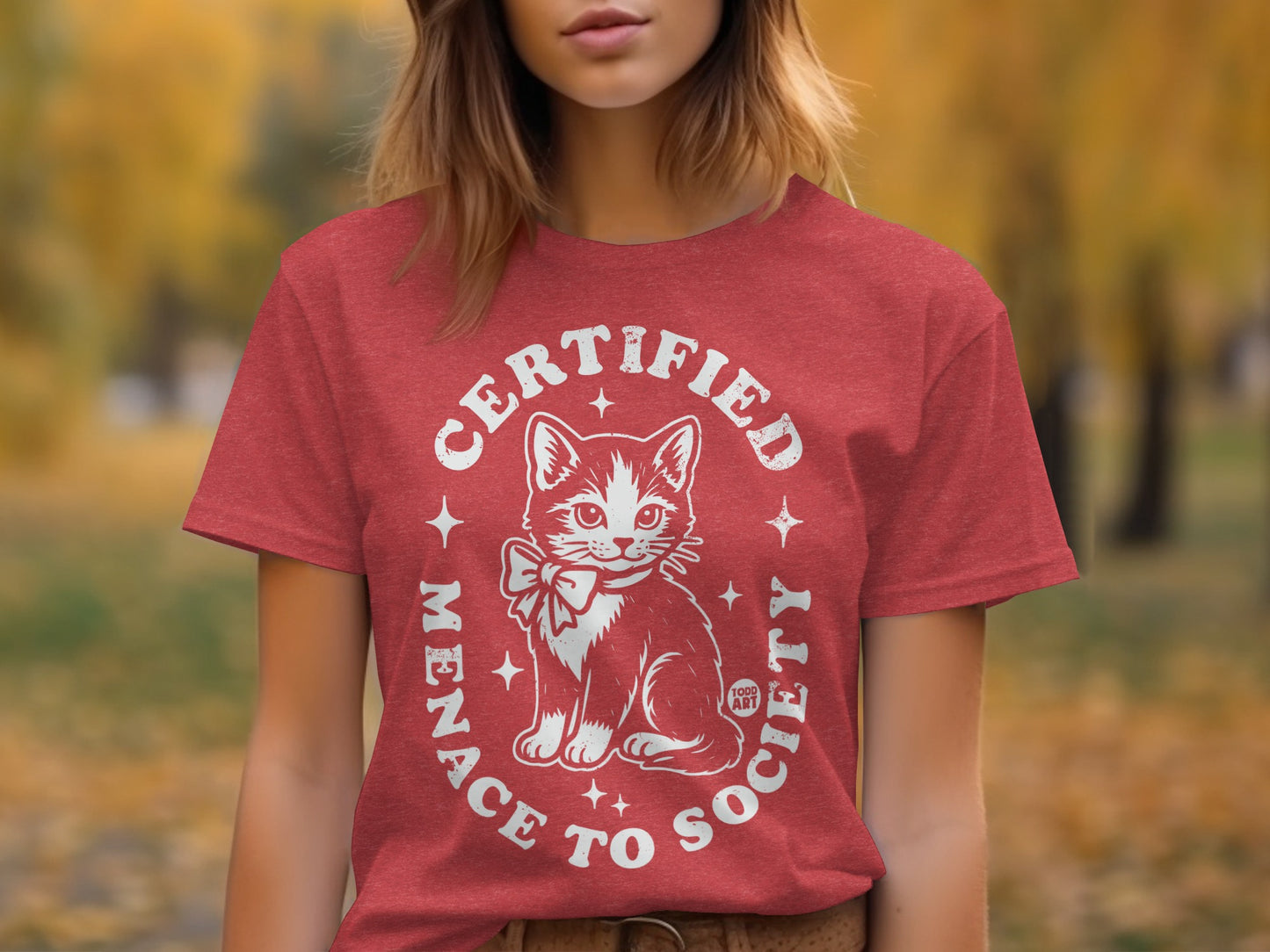 Certified Menace to Society Cat Graphic T-Shirt