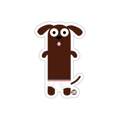 Cute Cartoon Brown Dog With White Shorts Sticker