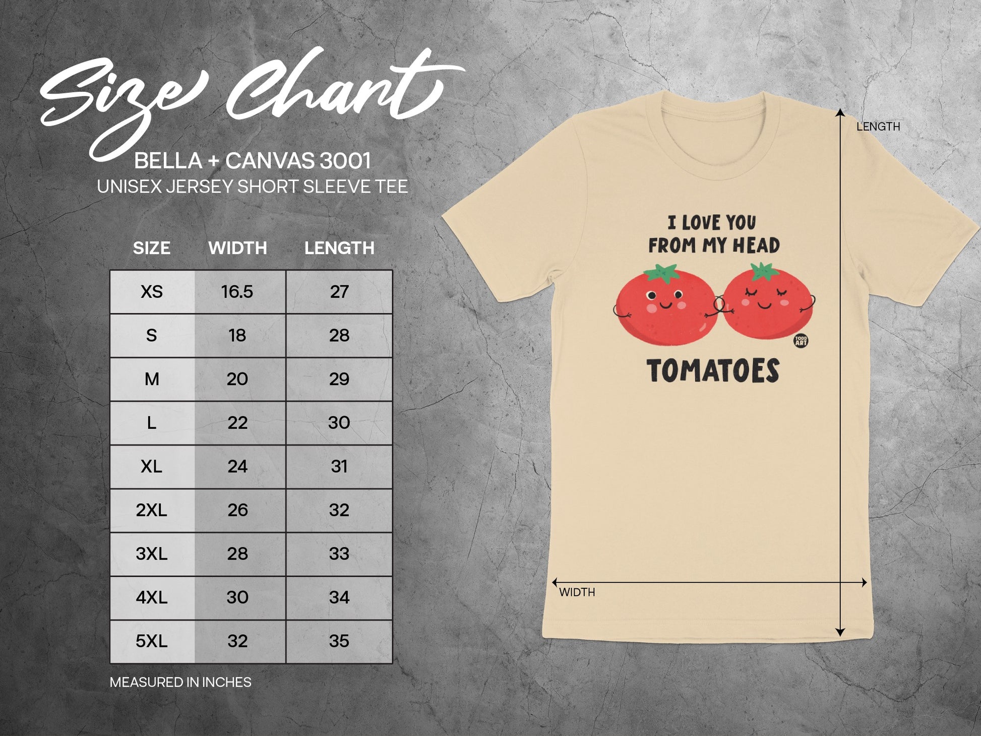 I Love You From My Head Tomatoes Funny Tee