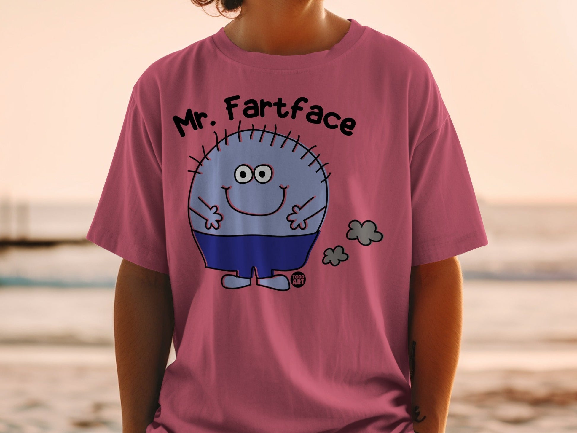 Mr. Fartface Cartoon Character Humorous T-shirt