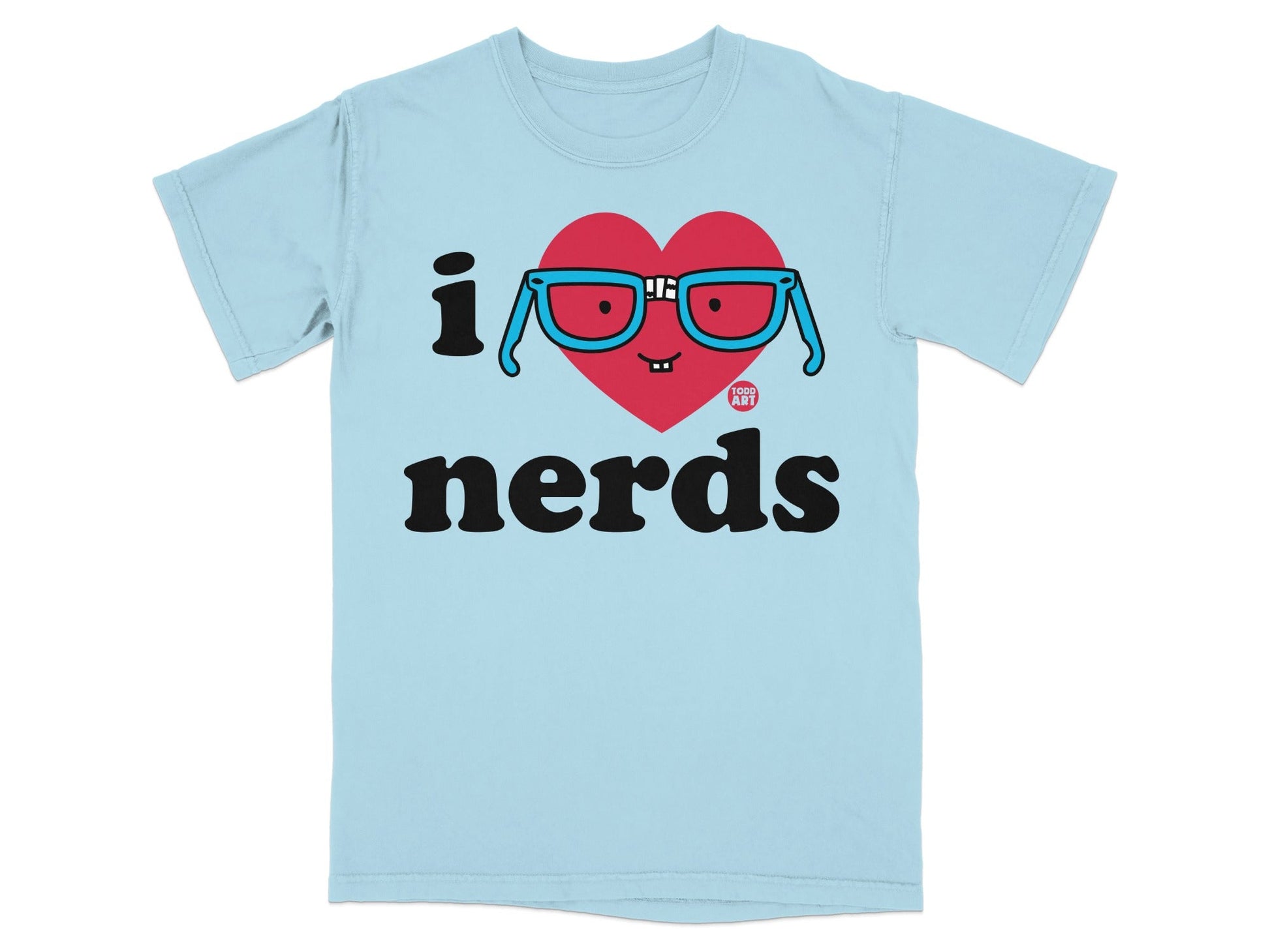 I Love Nerds Cute Glasses Heart Graphic T-Shirt