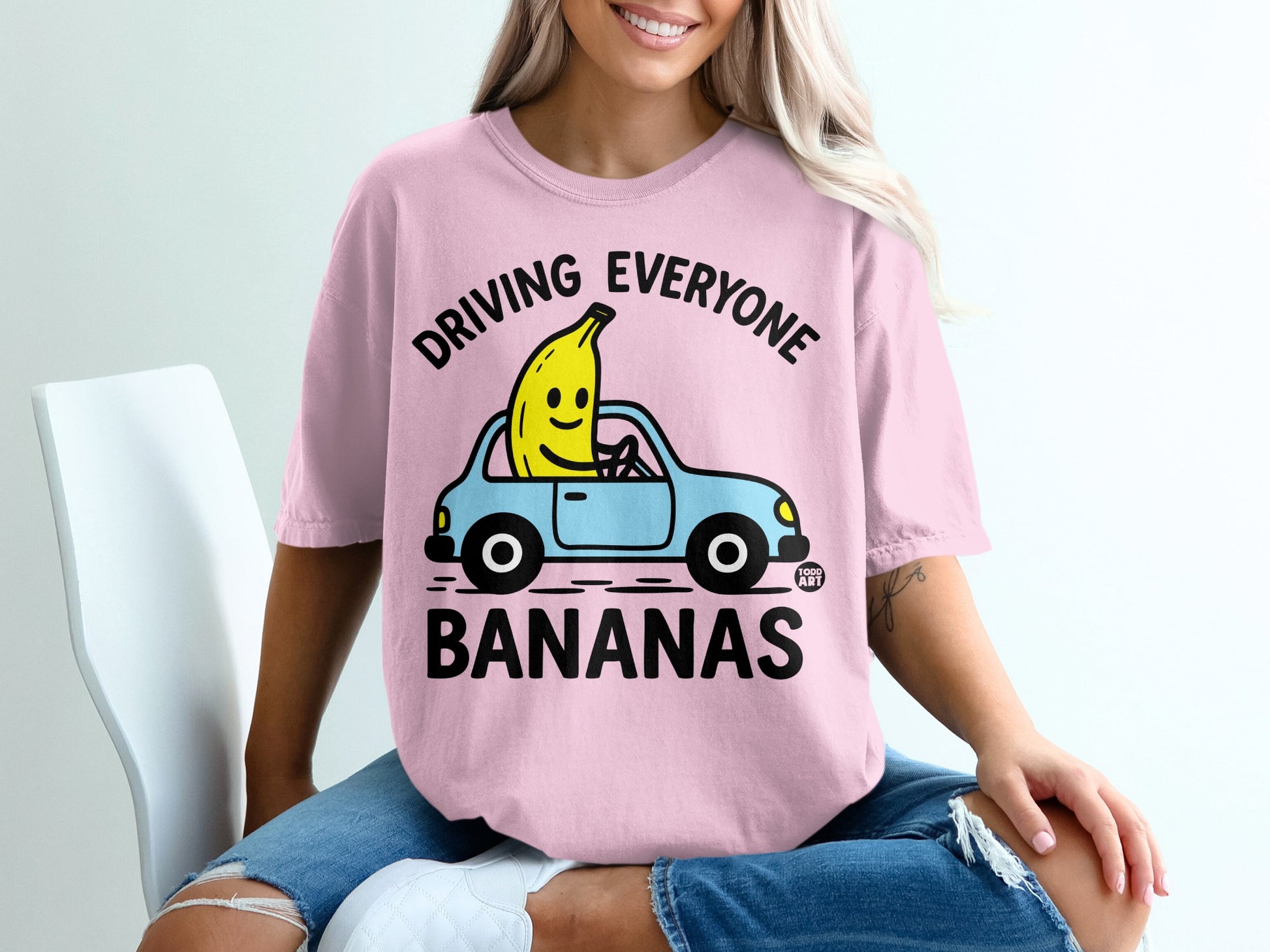 DRIVING EVERYONE BANANAS Funny Car Banana Sweatshirt product type