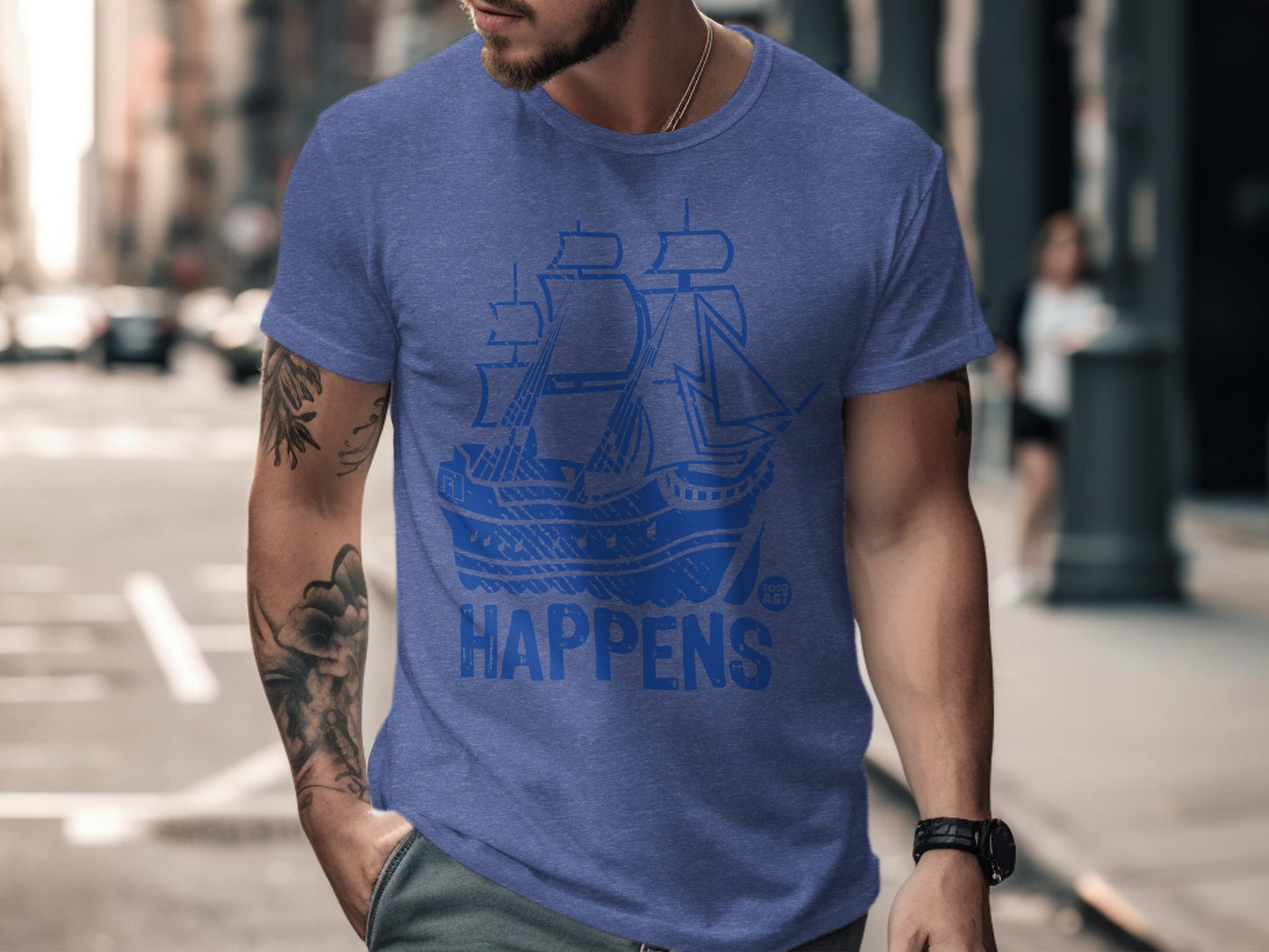 Ship Happens Graphic T-Shirt Casual Summer Apparel
