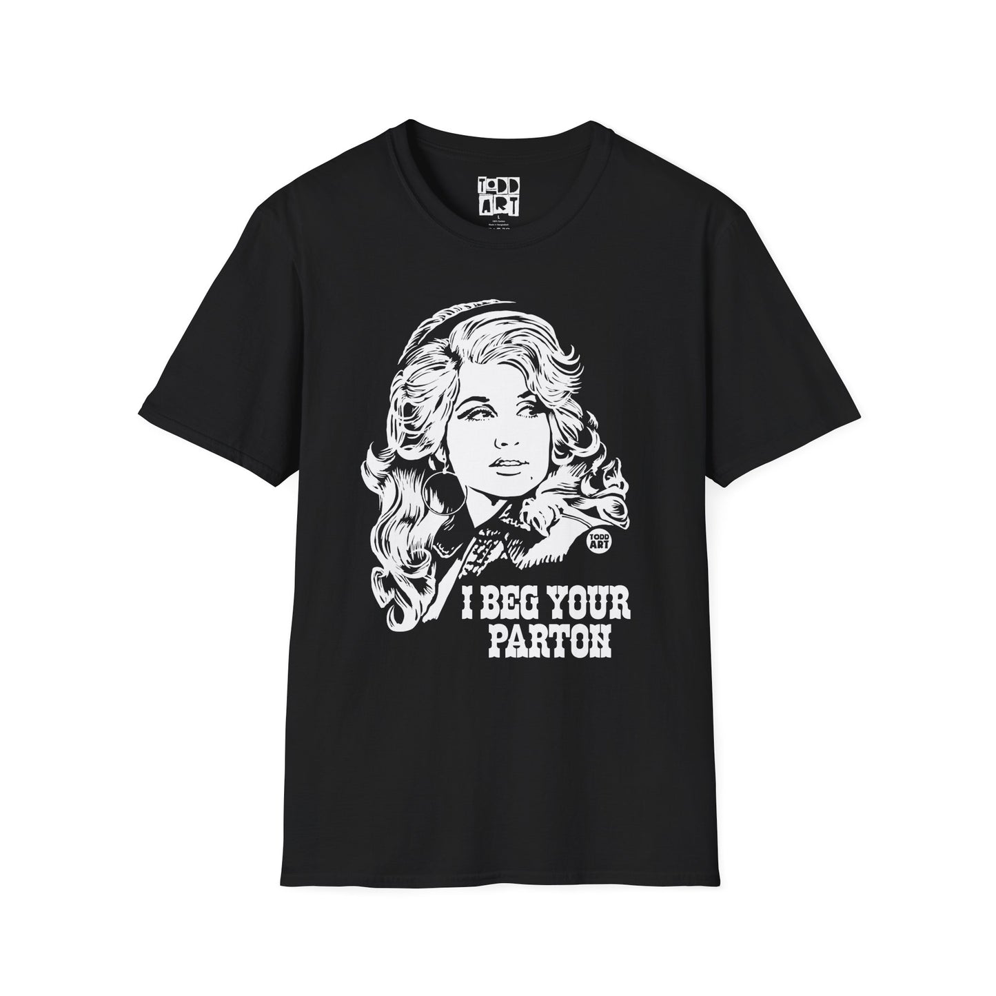 Dolly Parton Portrait T-Shirt — “I Beg Your Parton” Retro Country Graphic Tee