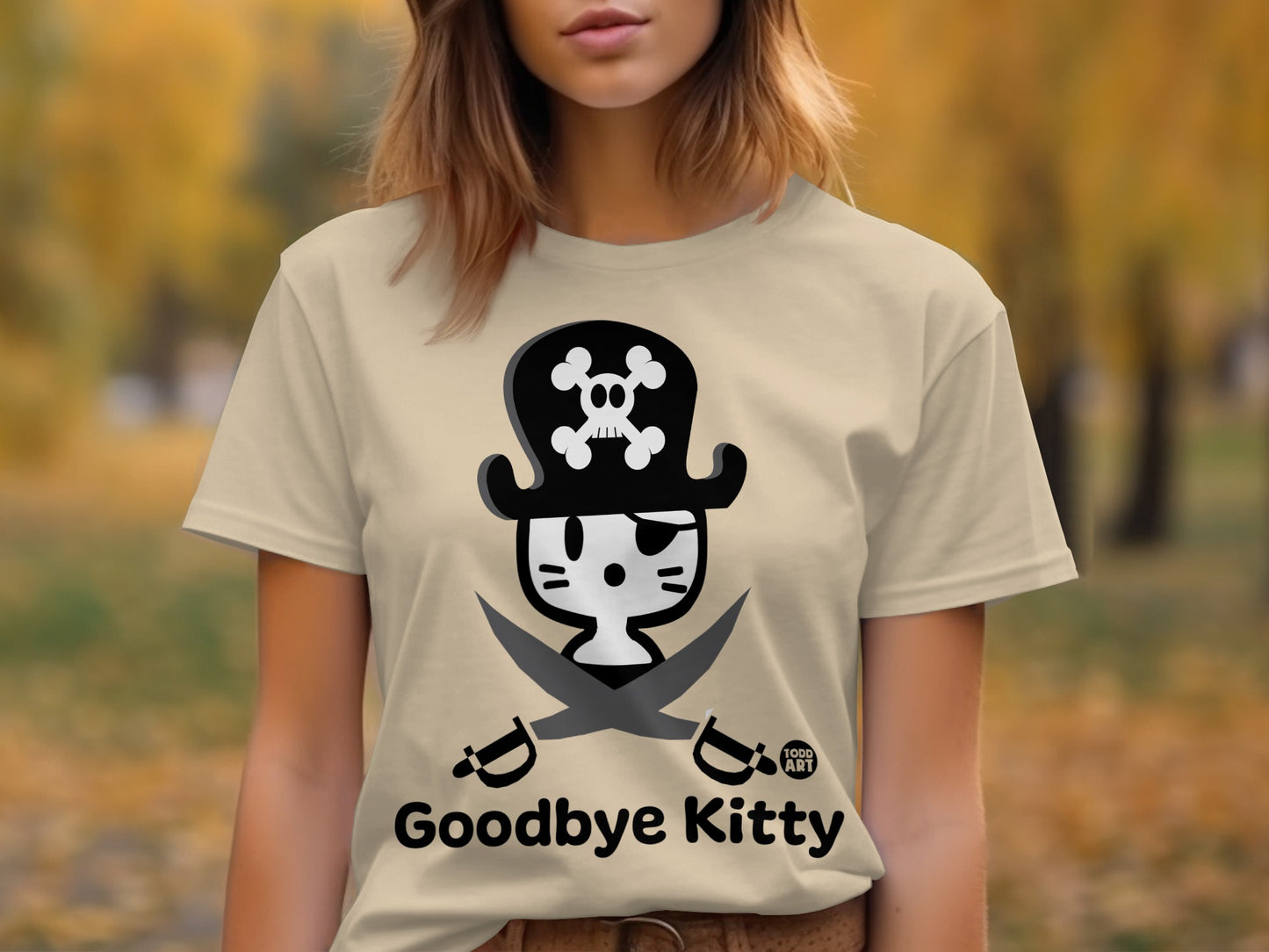 Goodbye Kitty Graphic Design T-Shirt