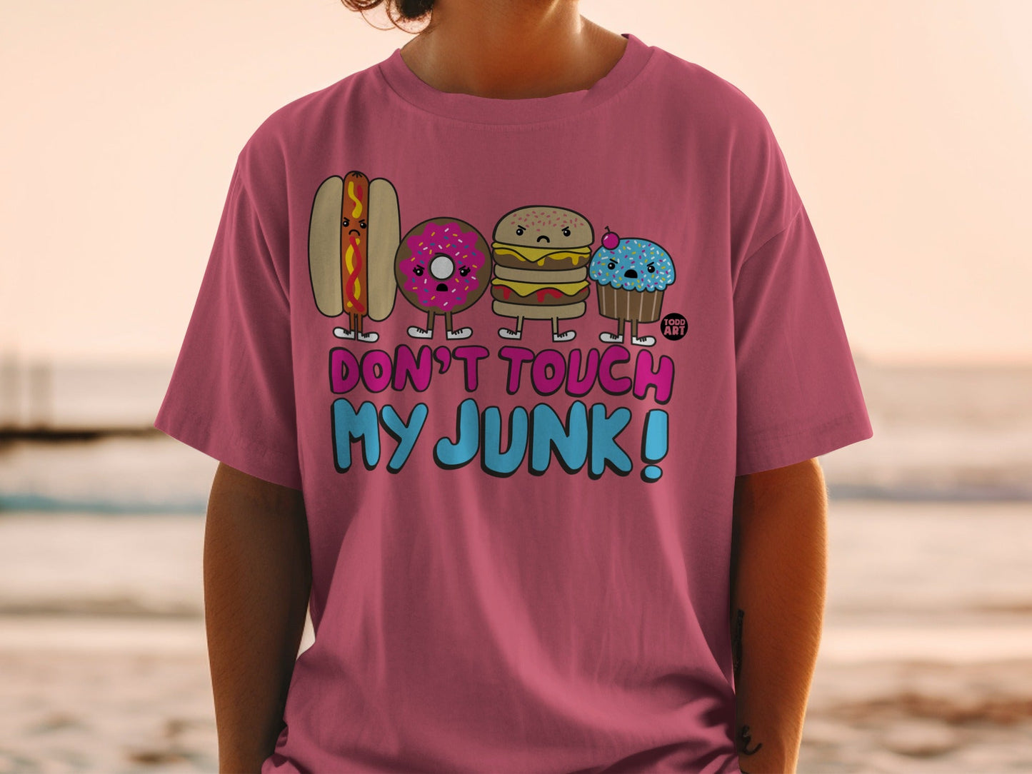 Don't Touch My Junk Funny Food Characters Shirt
