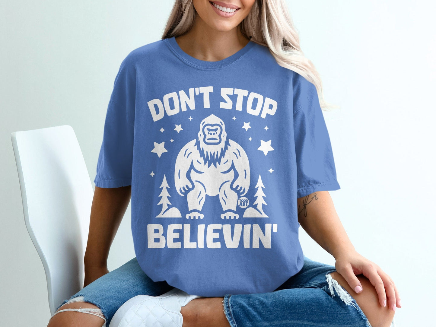 Don't Stop Believin' Bigfoot Graphic T-Shirt