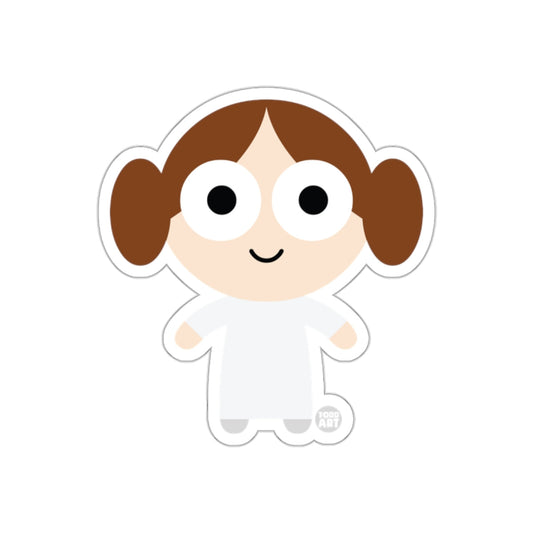 Cute Cartoon Character with Brown Hair Sticker