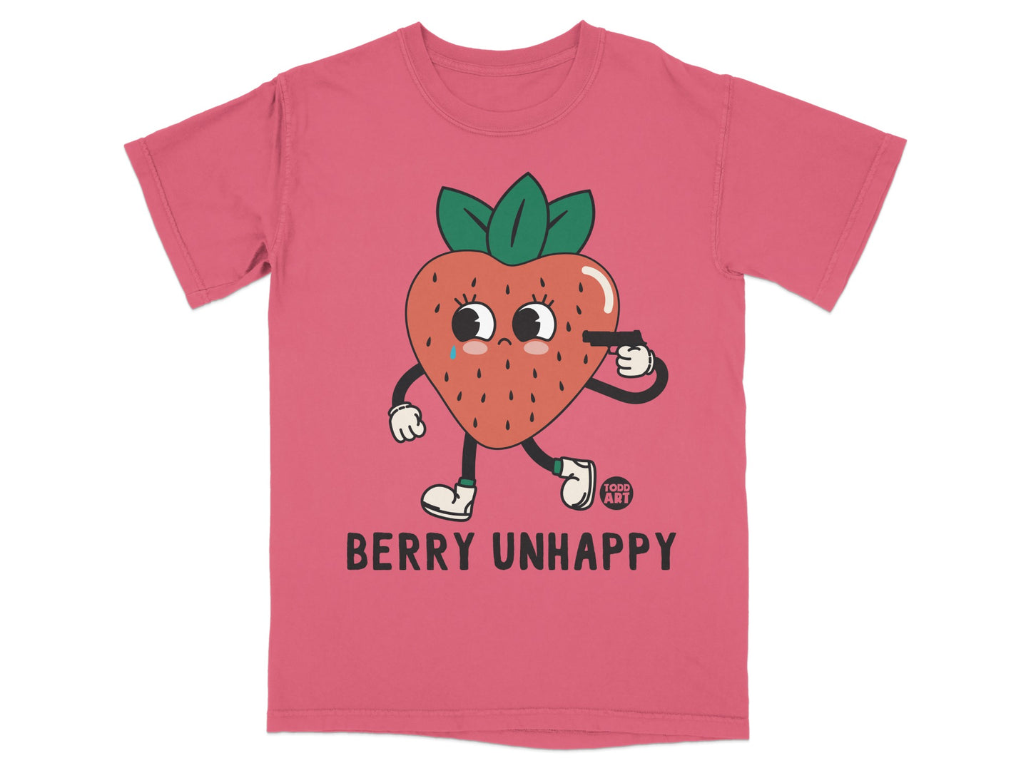 Unhappy Strawberry Character Berry Unhappy Design product type