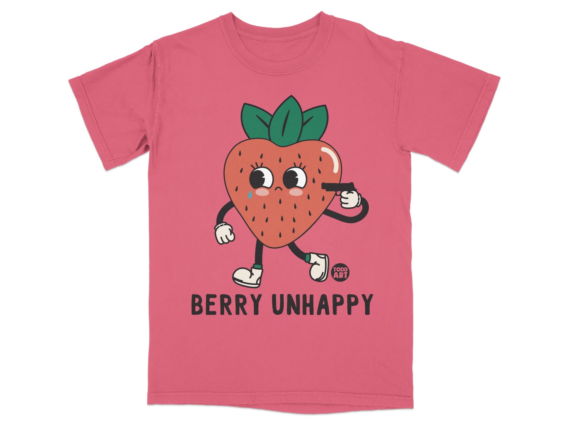 Unhappy Strawberry Character Berry Unhappy Design product type