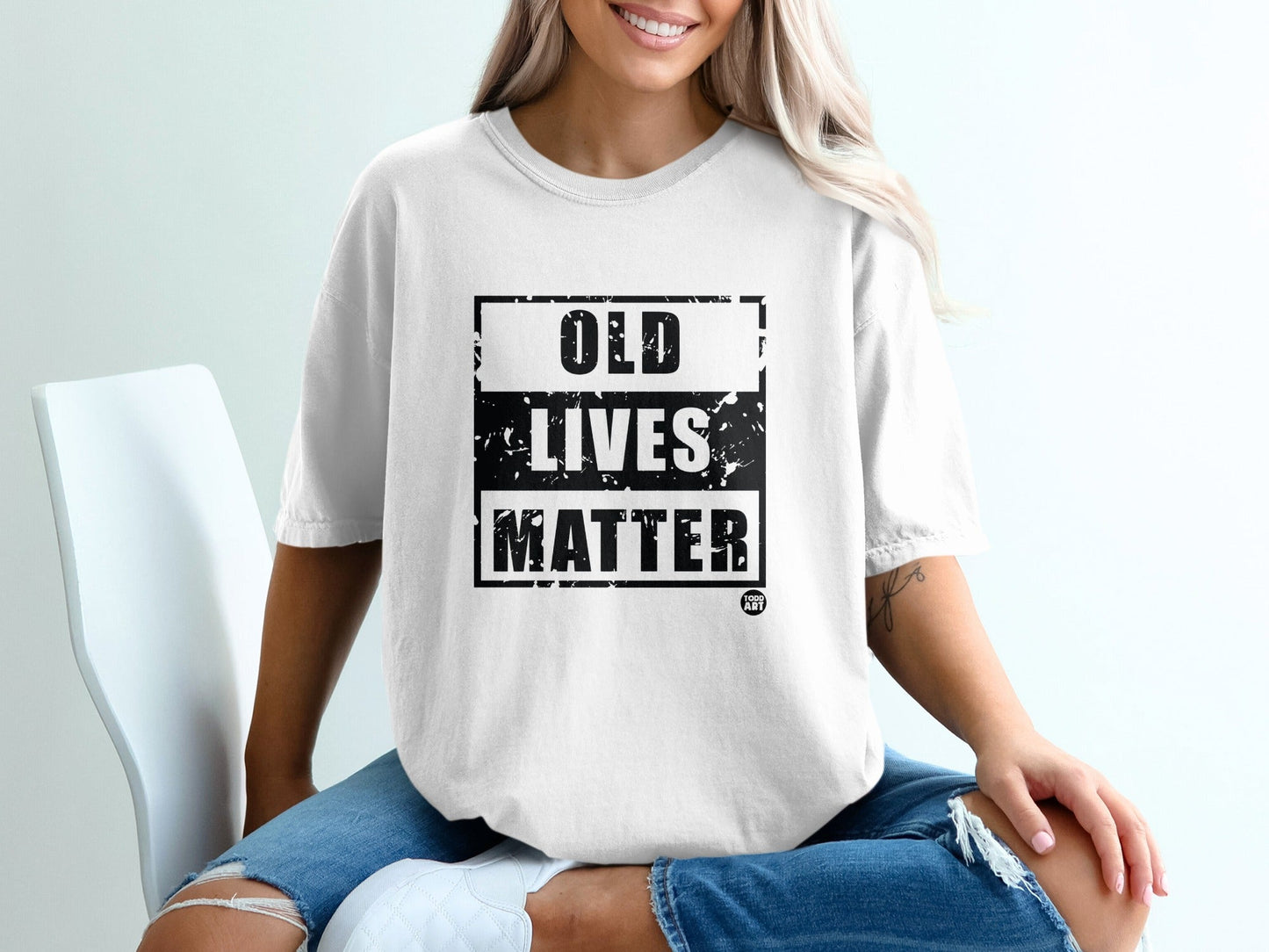 Old Lives Matter Black and White Graphic Tee