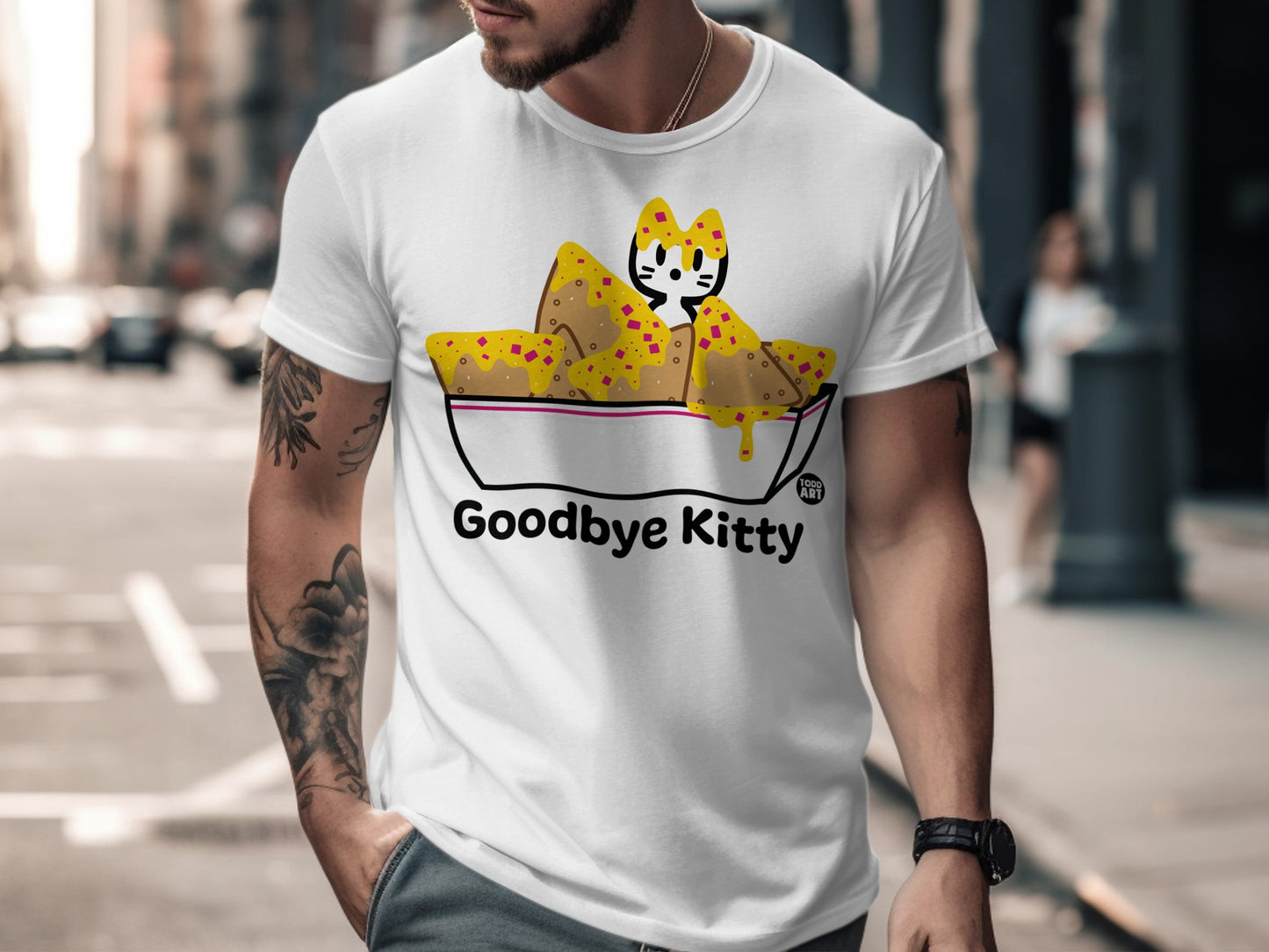 Goodbye Kitty Funny Graphic T-shirt for Sale