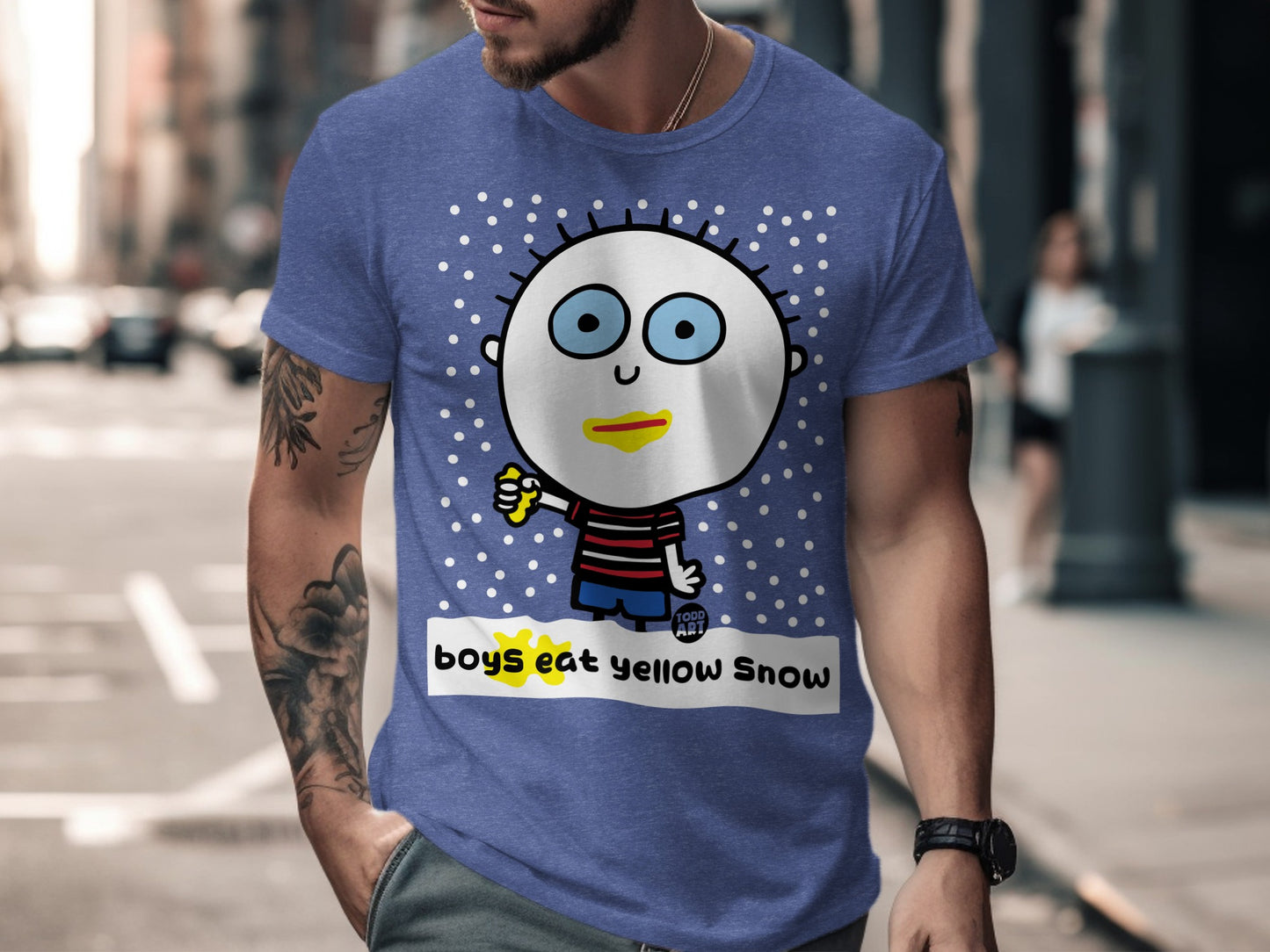 Boys Eat Yellow Snow Cartoon Graphic Tee