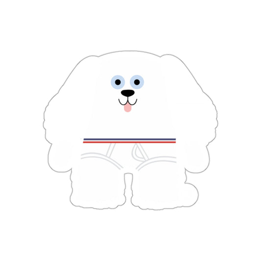 Cute Cartoon White Dog with Blue Eyes Sticker