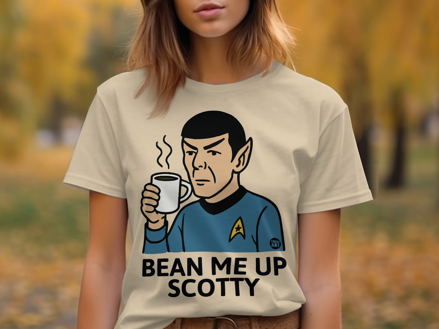 Bean Me Up Scotty Funny Graphic T-shirt
