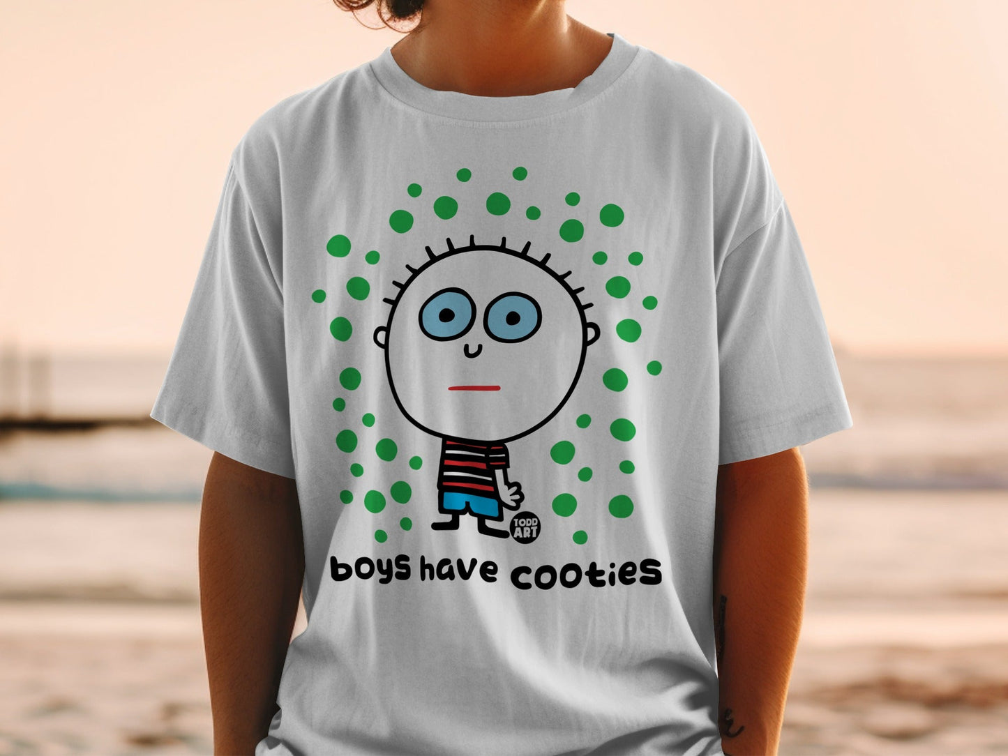 Boys Have Cooties Funny Character Graphic Tee