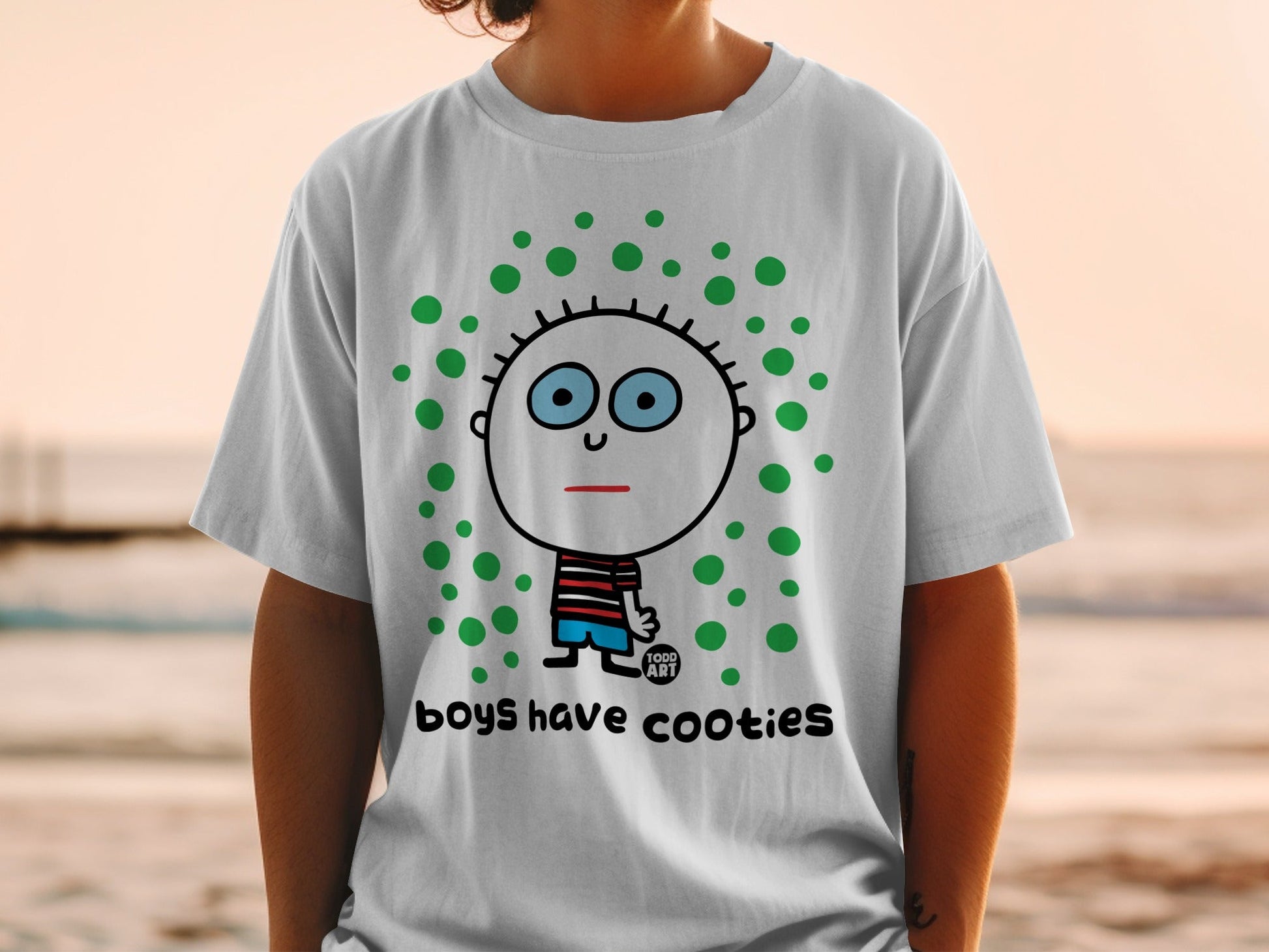 Boys Have Cooties Funny Character Graphic Tee