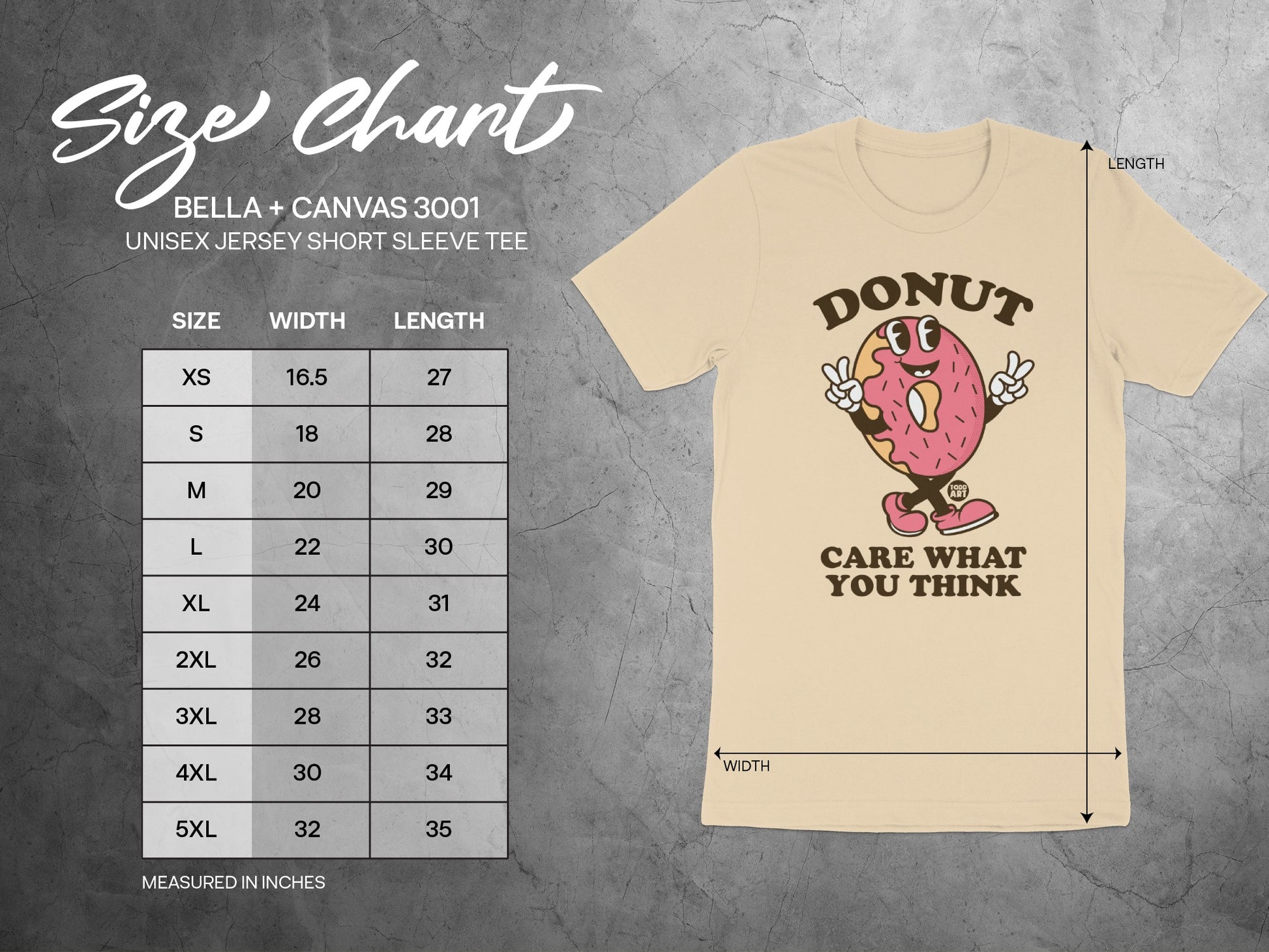 Donut Care What You Think Graphic Unisex Short Sleeve Tee