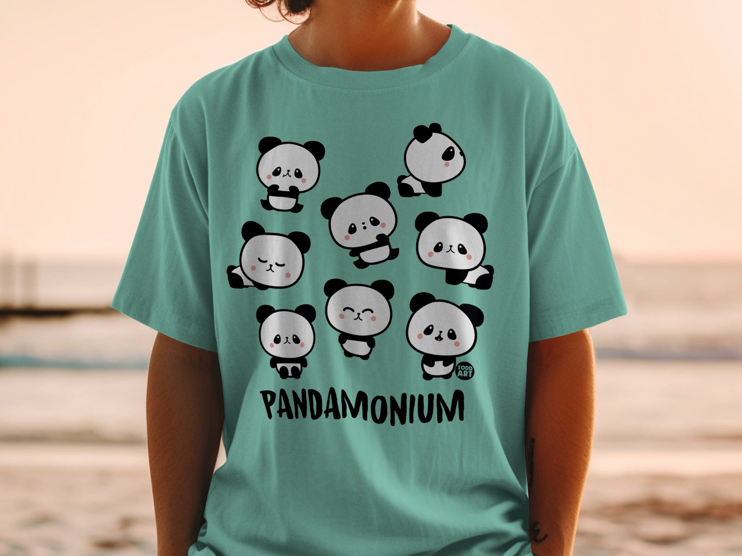 Cute Pandamonium Panda Design Graphic T-Shirt