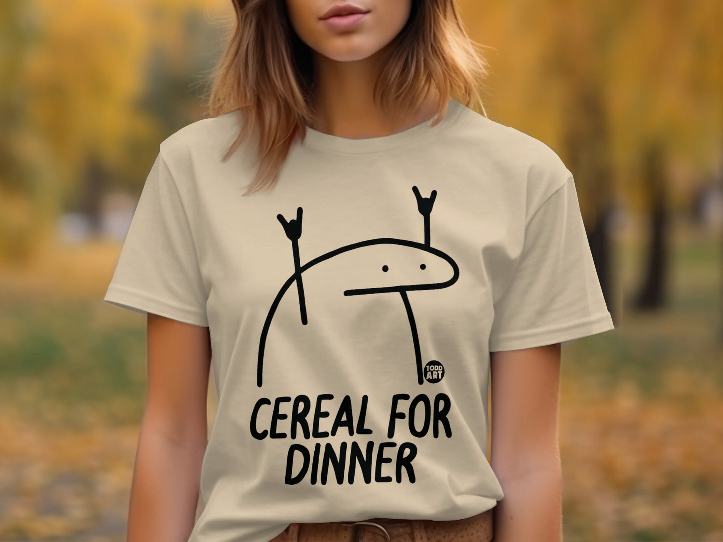 Cereal For Dinner Graphic Tee Fun Casual Shirt