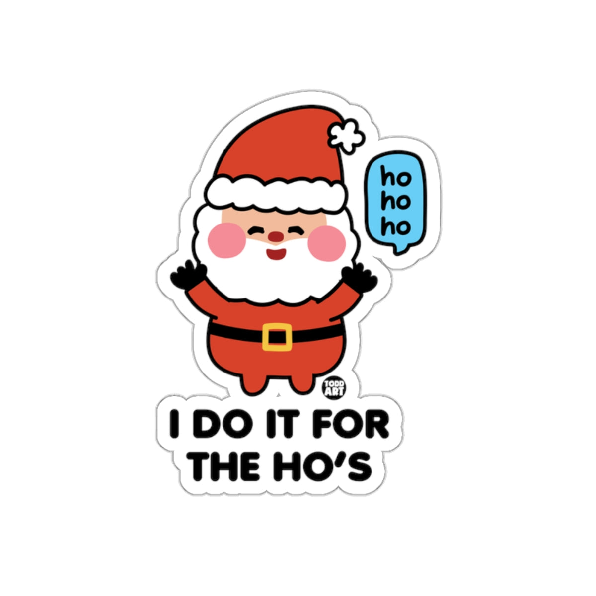 Cute Santa Doing it for the Ho's Christmas Sticker