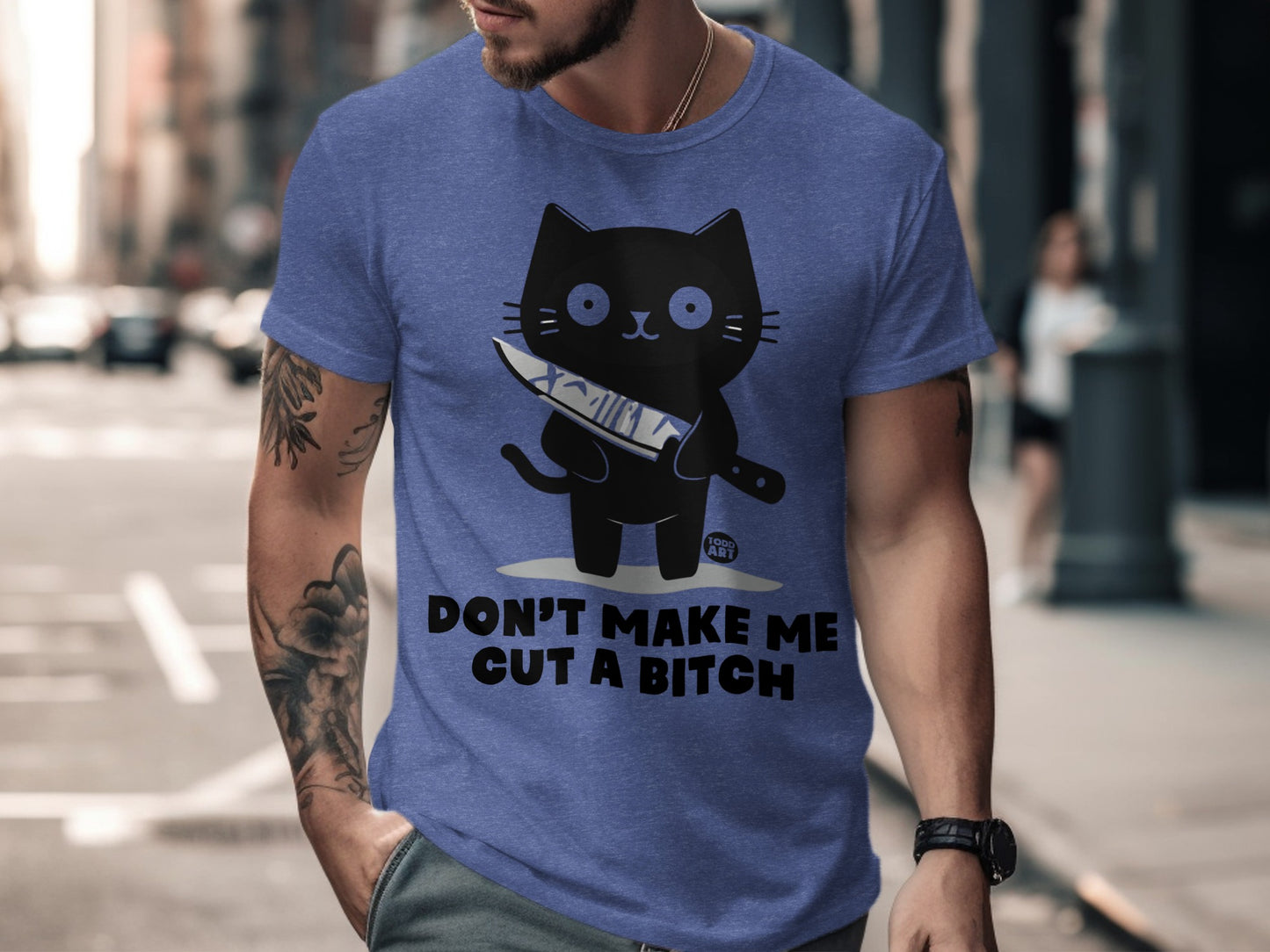 Funny Don't Make Me Cut A Bitch Cat Graphic Tee