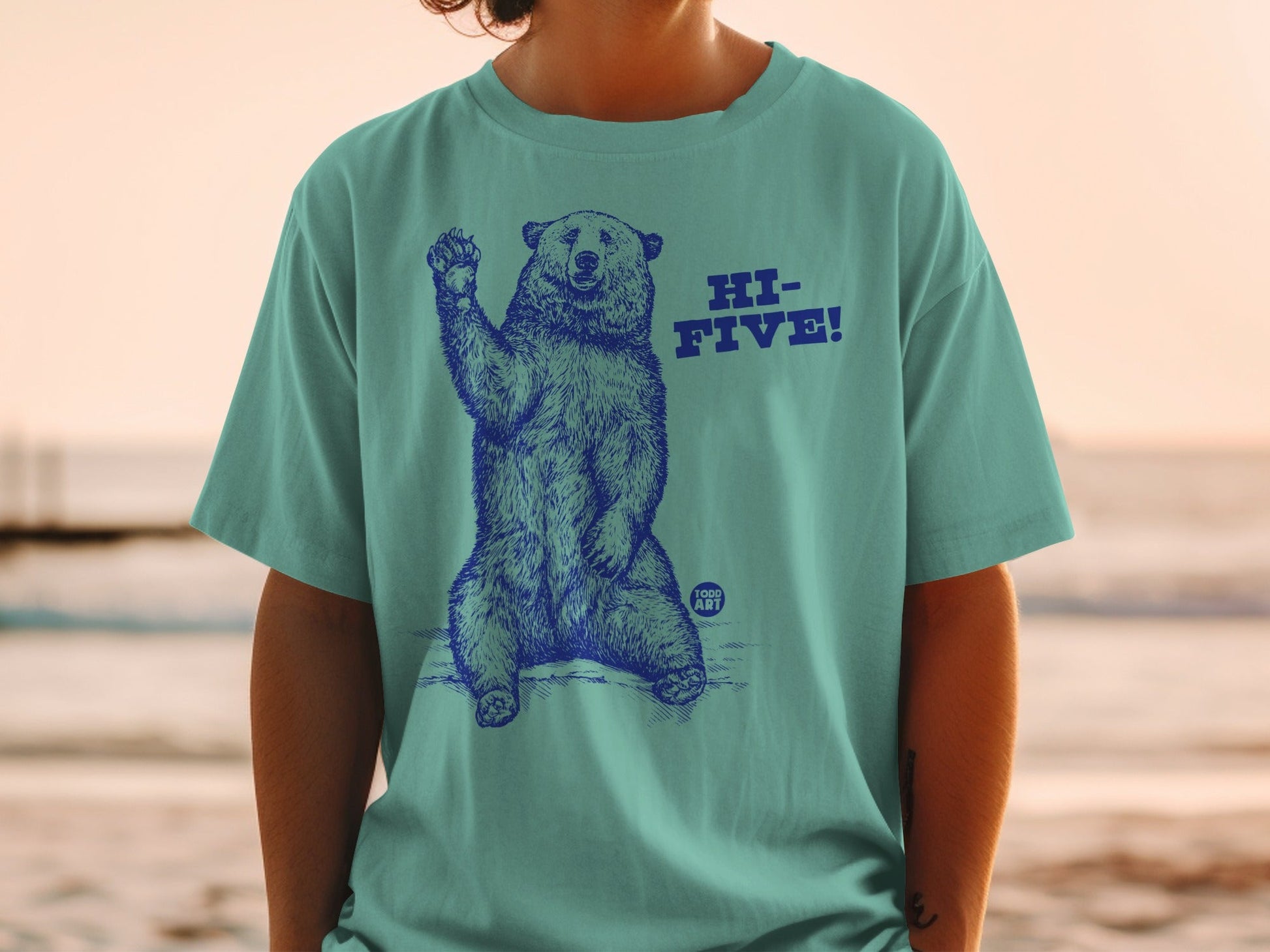Hi-Five Bear Graphic Todd Art T-Shirt Product