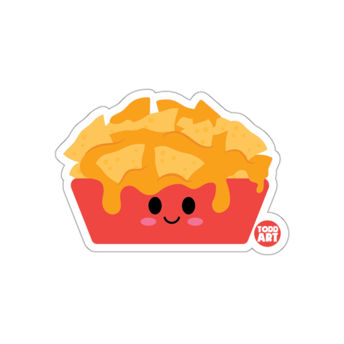 Cute Kawaii Nachos with Cheese Sticker Todd Art