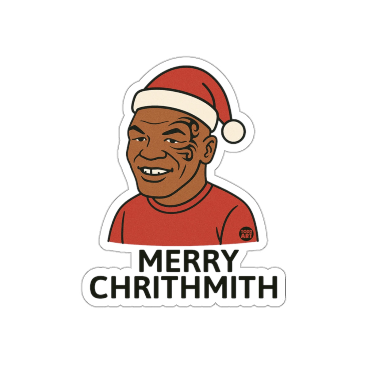 Merry Chrithmith Santa Hat Holiday Sticker Product