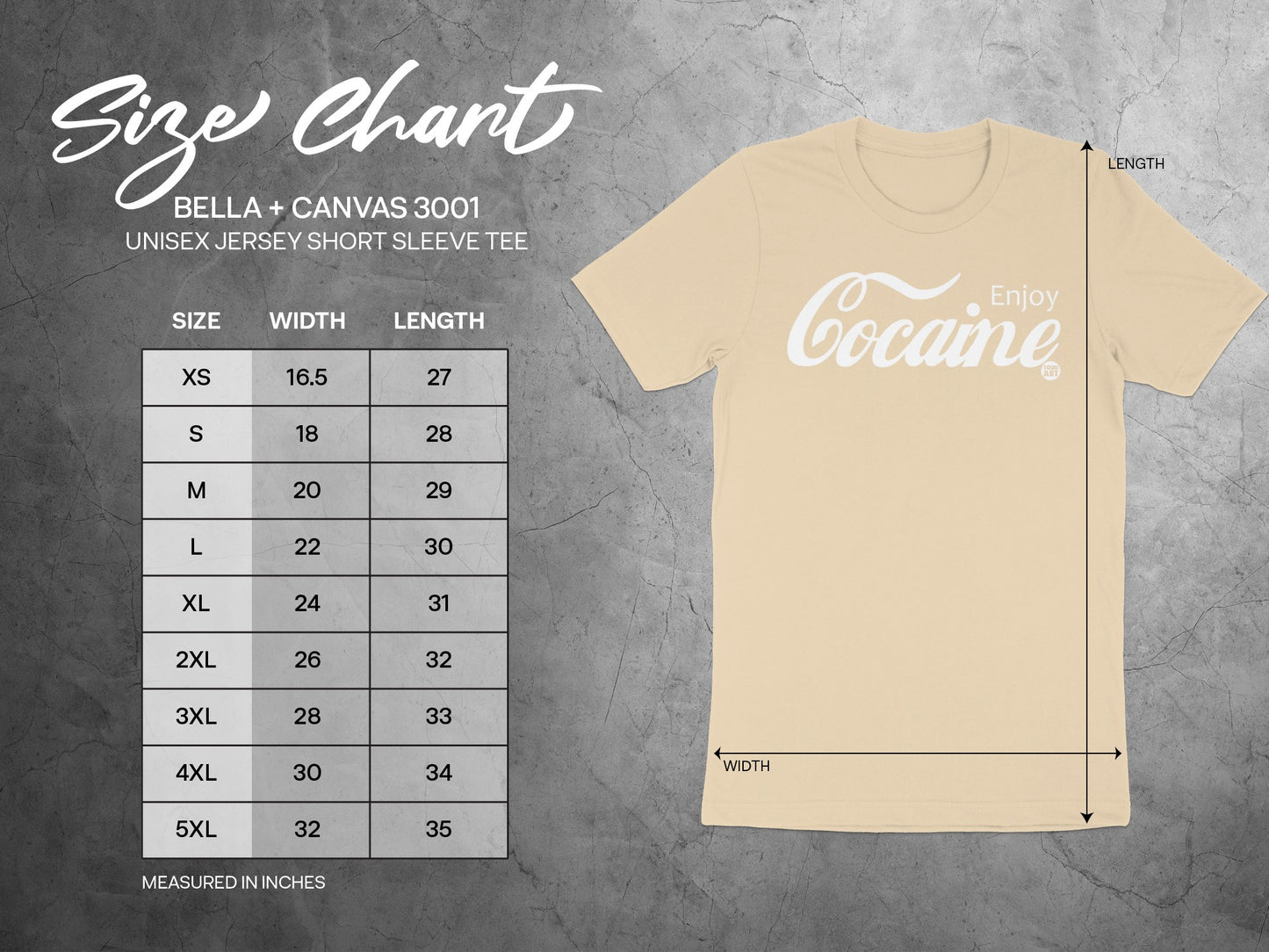 Enjoy Cocaine Graphic Tee Unisex Jersey Short Sleeve Shirt