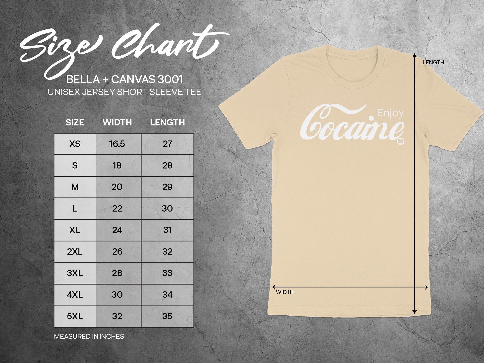 Enjoy Cocaine Graphic Tee Unisex Jersey Short Sleeve Shirt