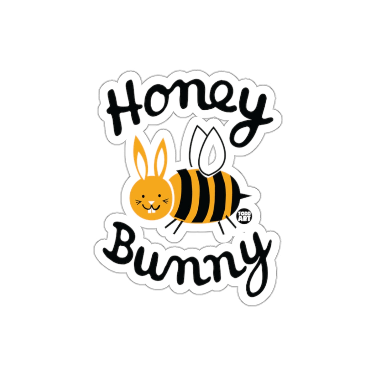 Cute Honey Bunny Sticker Cartoon Bee Animal Design