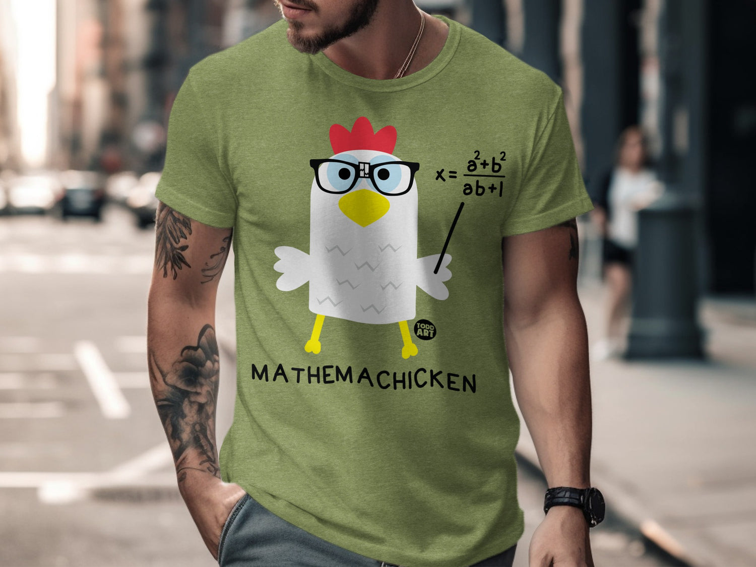 Funny MathemaChicken Graphic Tee for Math Enthusiasts