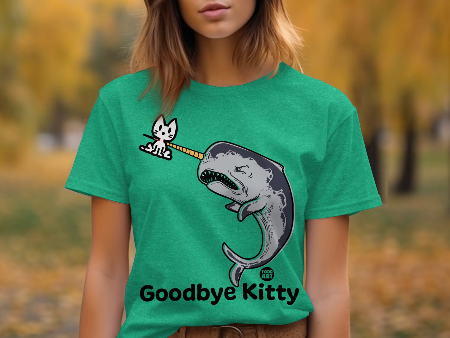 Goodbye Kitty Shark Graphic T-Shirt for Women
