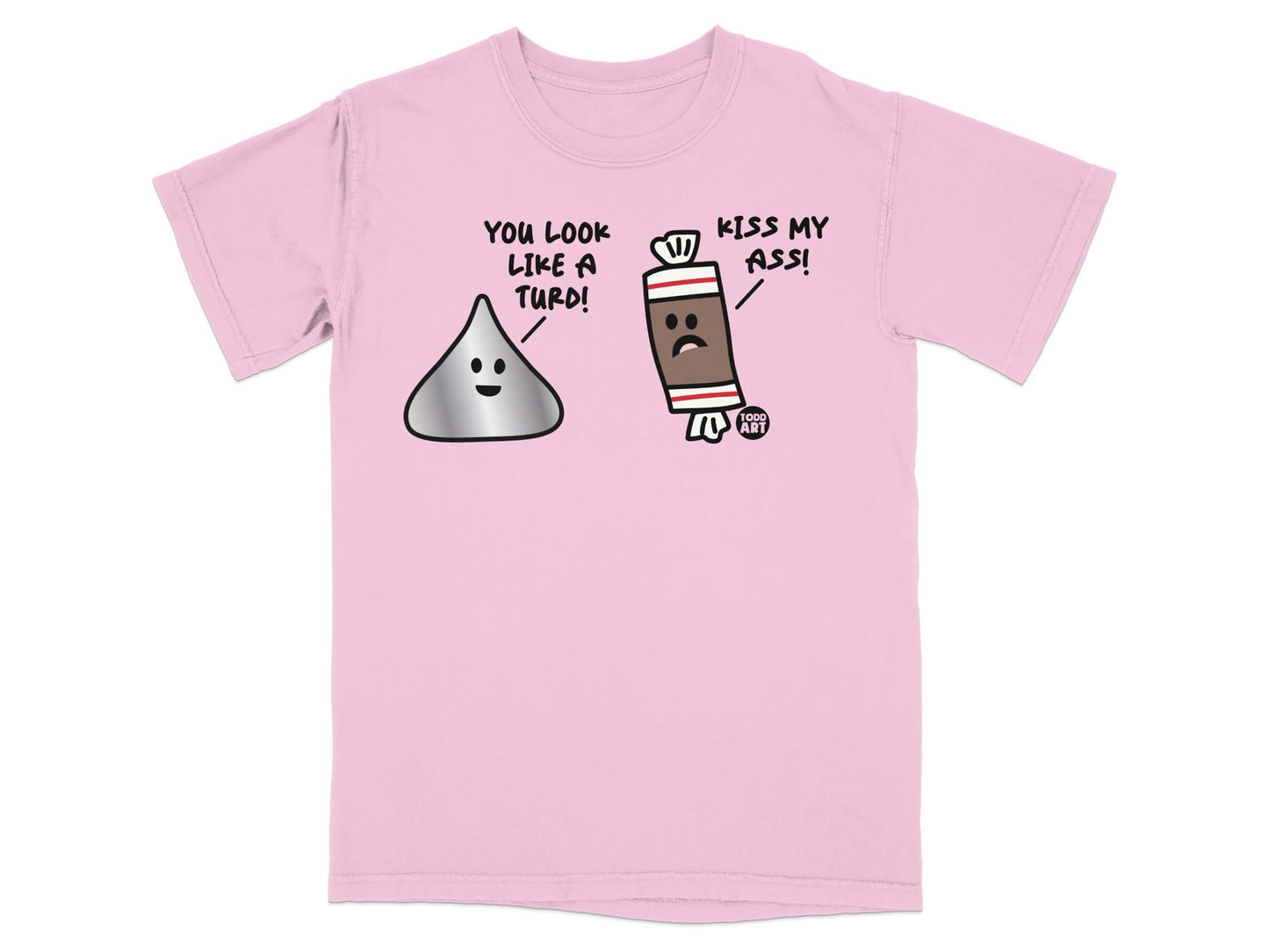 Humorous Kiss My Ass Design Graphic T-shirt