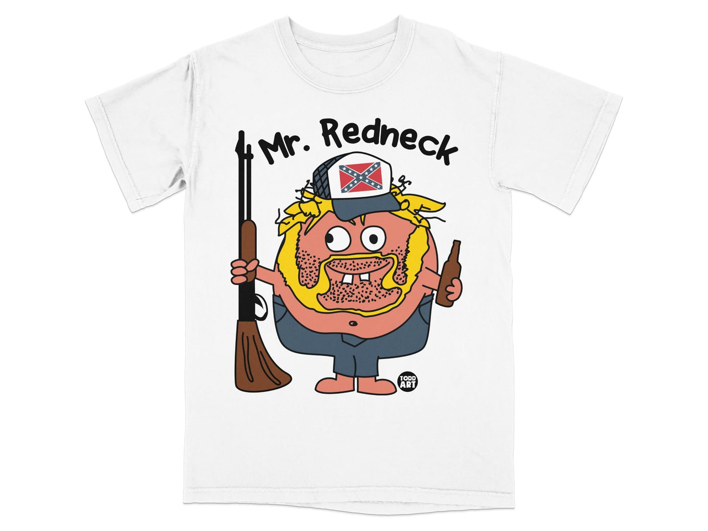 Mr. Redneck Cartoon Character Graphic T-shirt