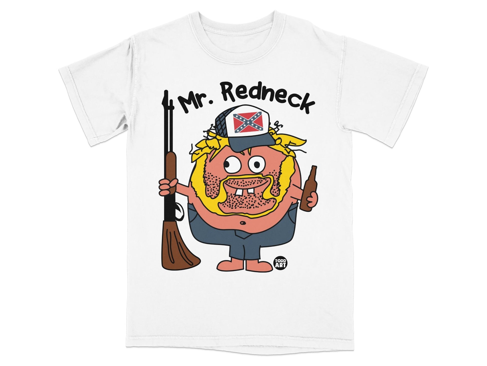 Mr. Redneck Cartoon Character Graphic T-shirt