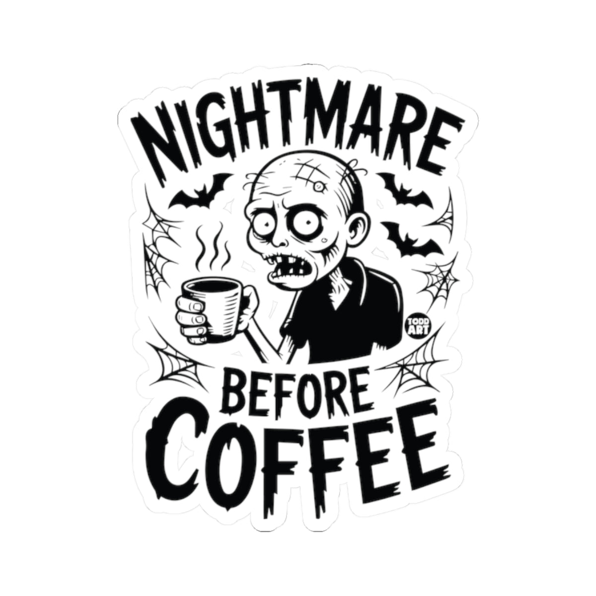 Coffee ZombieTodd Art Sticker