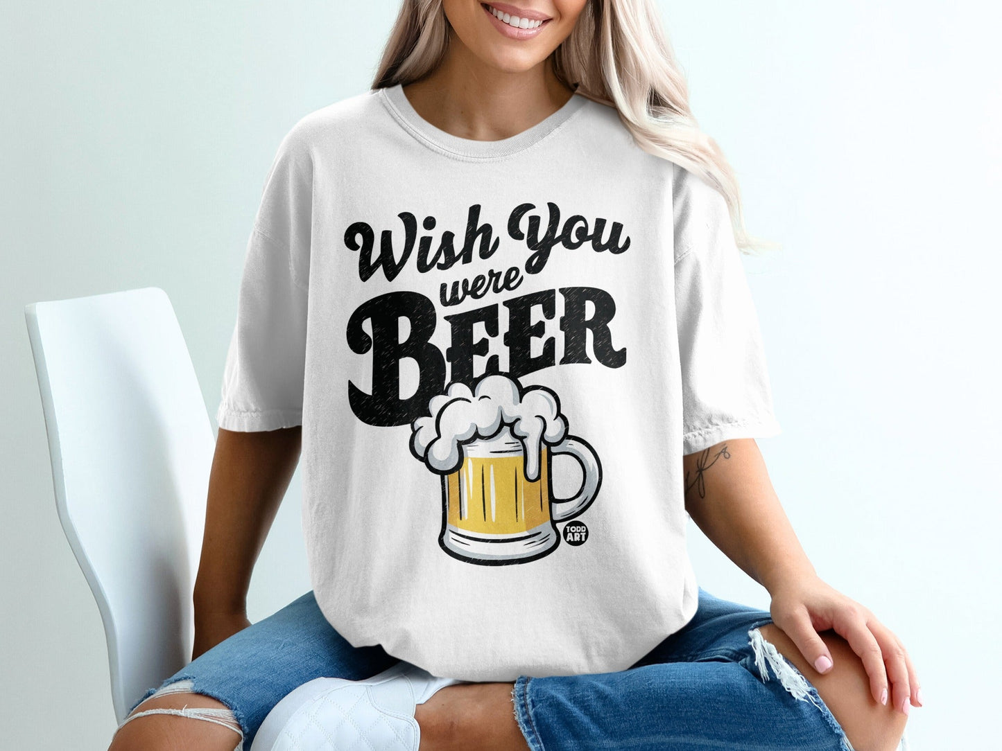Wish You Were Beer Graphic Tee Shirt