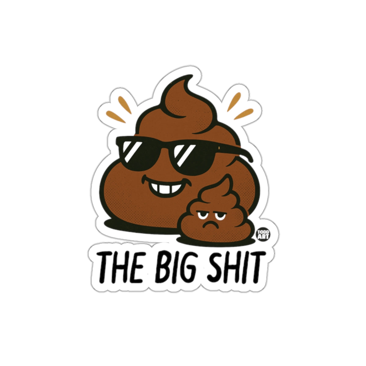 Funny The Big Shit and Little Shit Duo Cartoon sticker