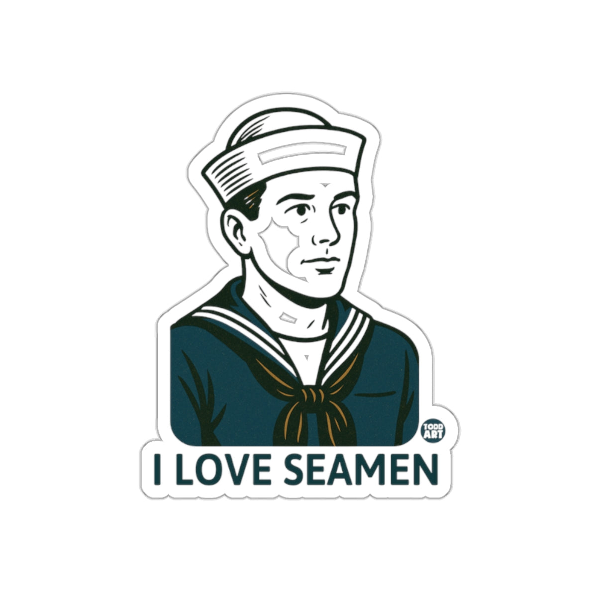 I LOVE SEAMEN Classic Sailor Design Sticker