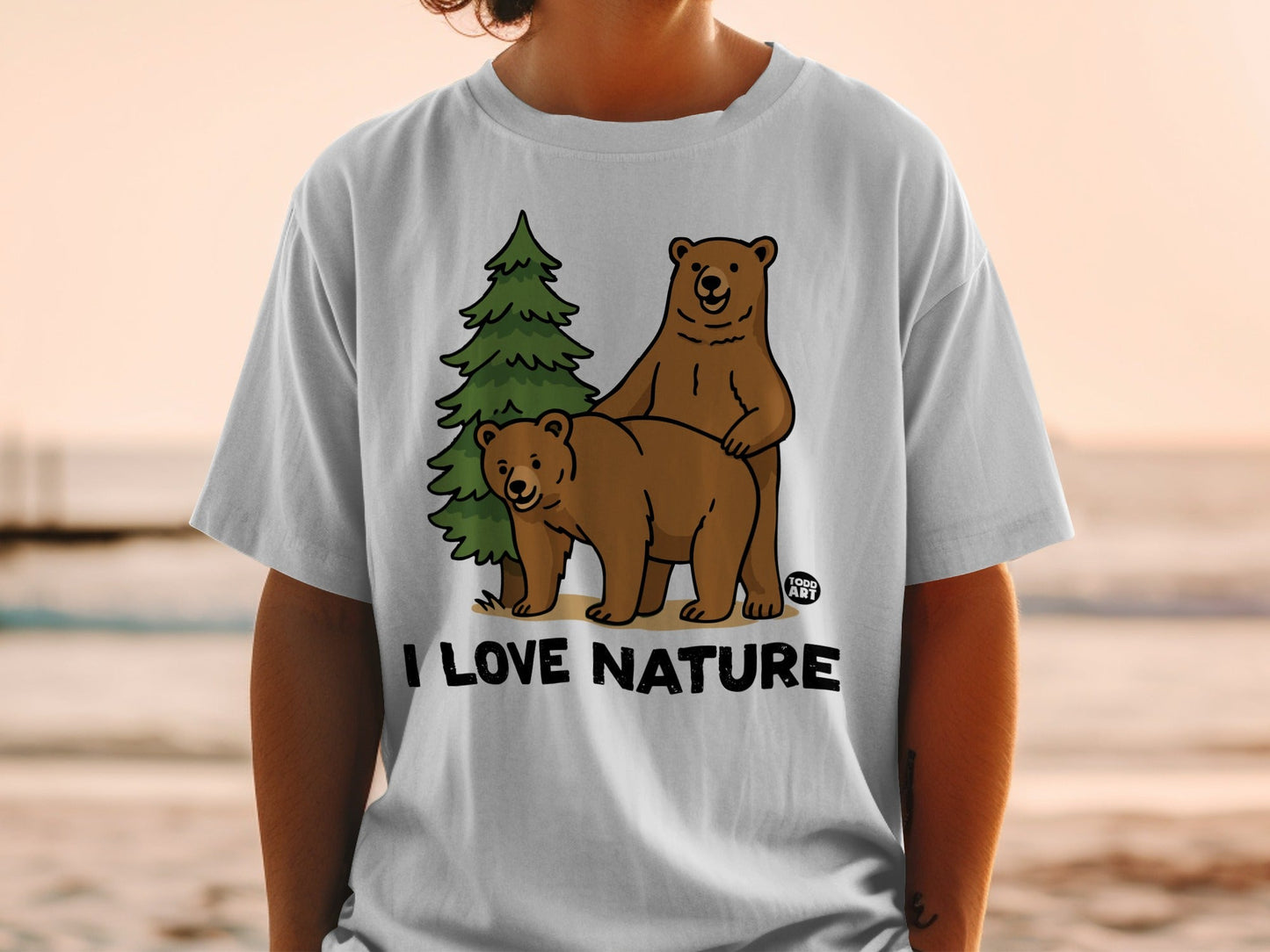 I Love Nature Bears Graphic T-Shirt for Wildlife Lovers