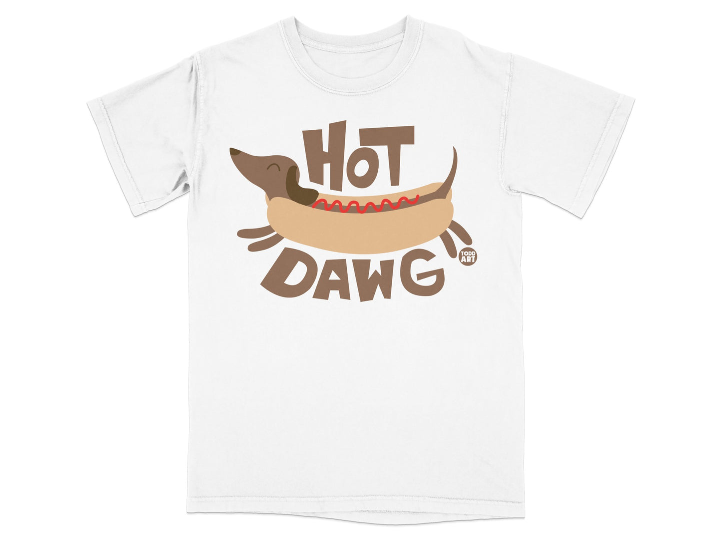 Hot Dawg Graphic Tee with Playful Hotdog Illustration