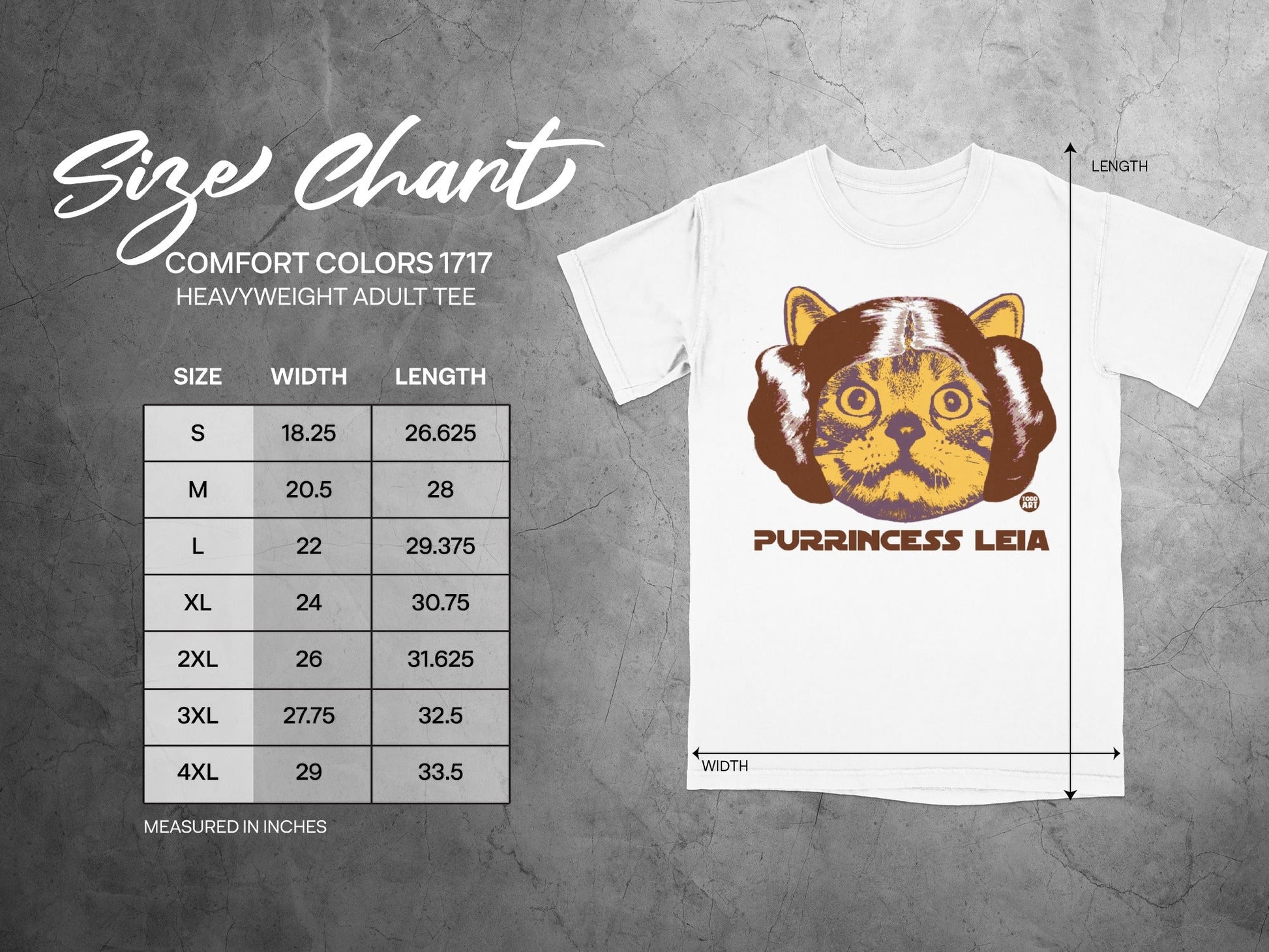 Purrincess Leia Graphic Heavyweight Adult Tee