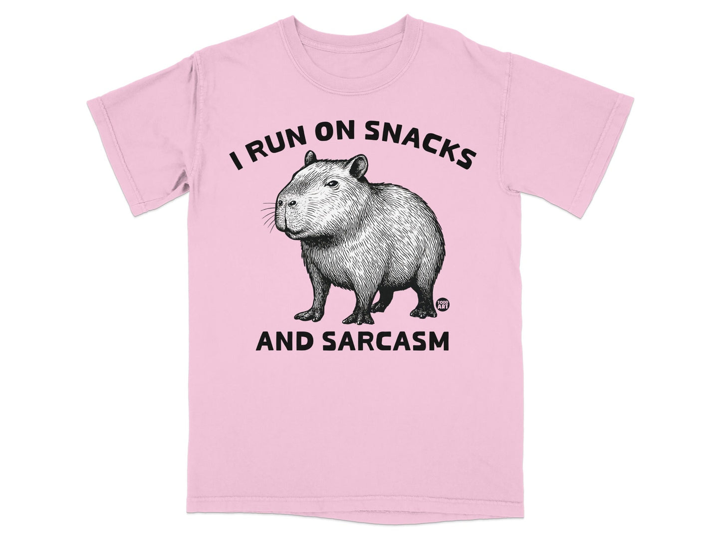 I Run On Snacks And Sarcasm Funny T-Shirt
