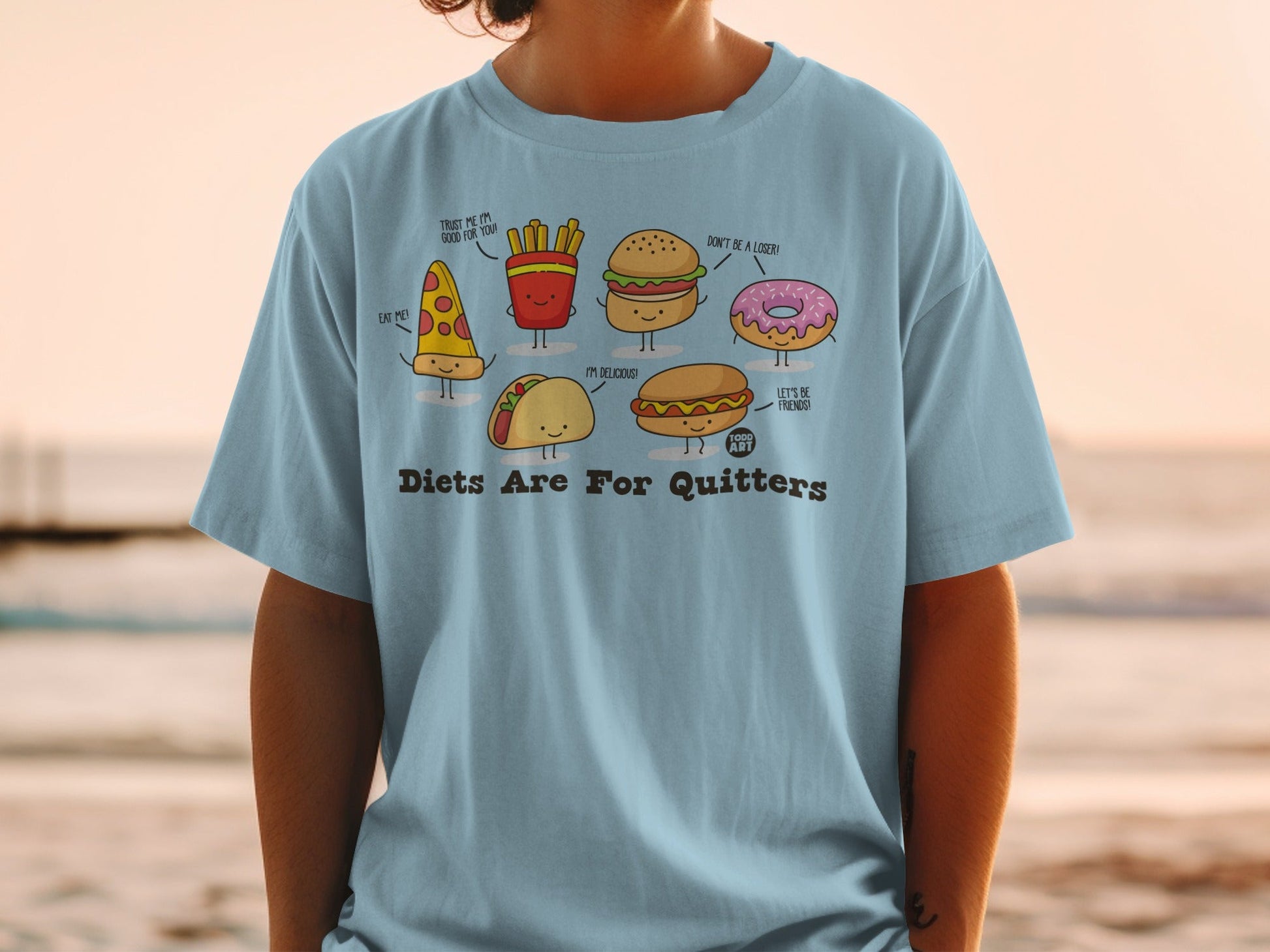 Diets Are For Quitters Funny Food Faces T-shirt