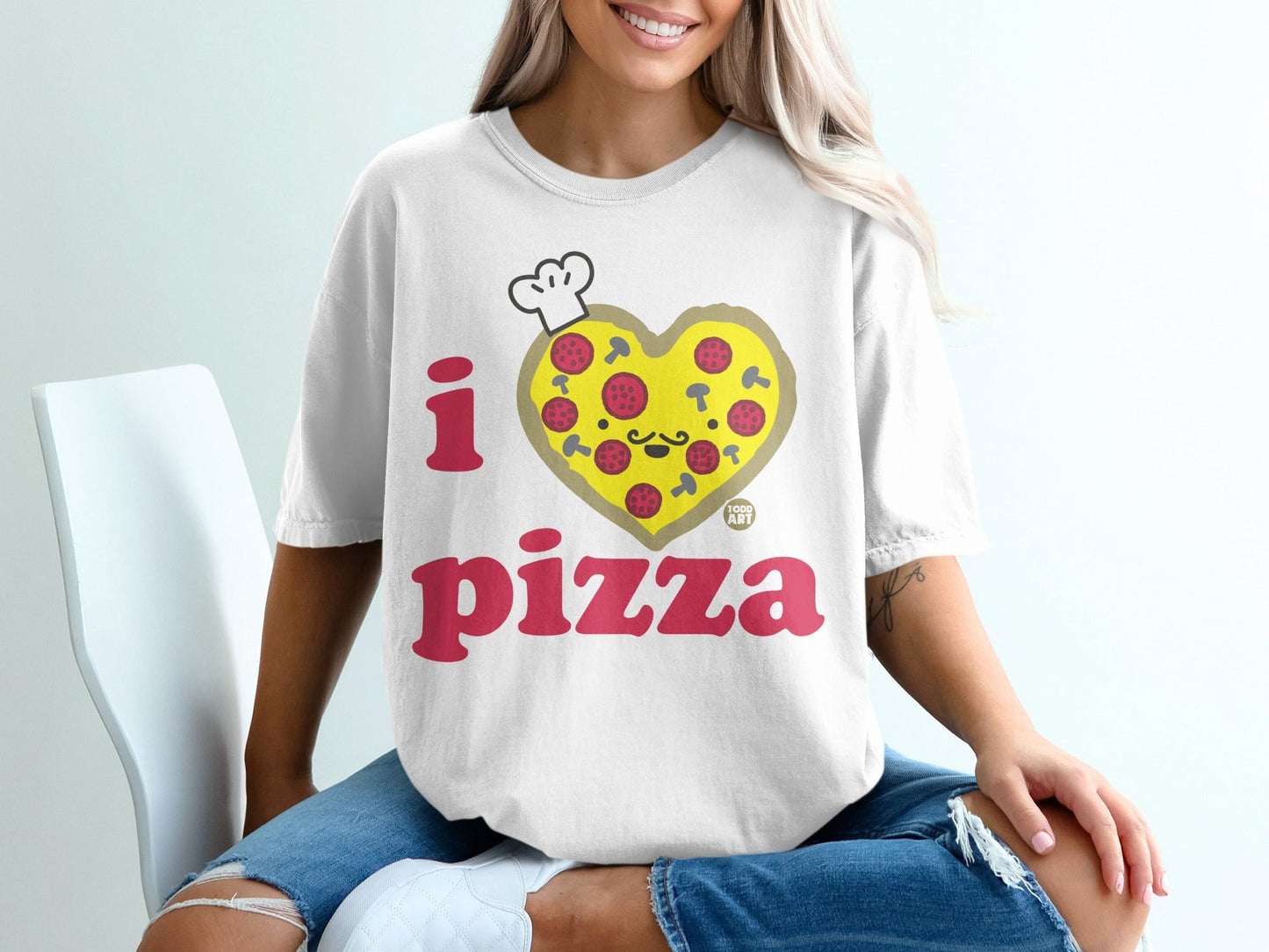 I Pizza Graphic White Tee Fun Casual Apparel