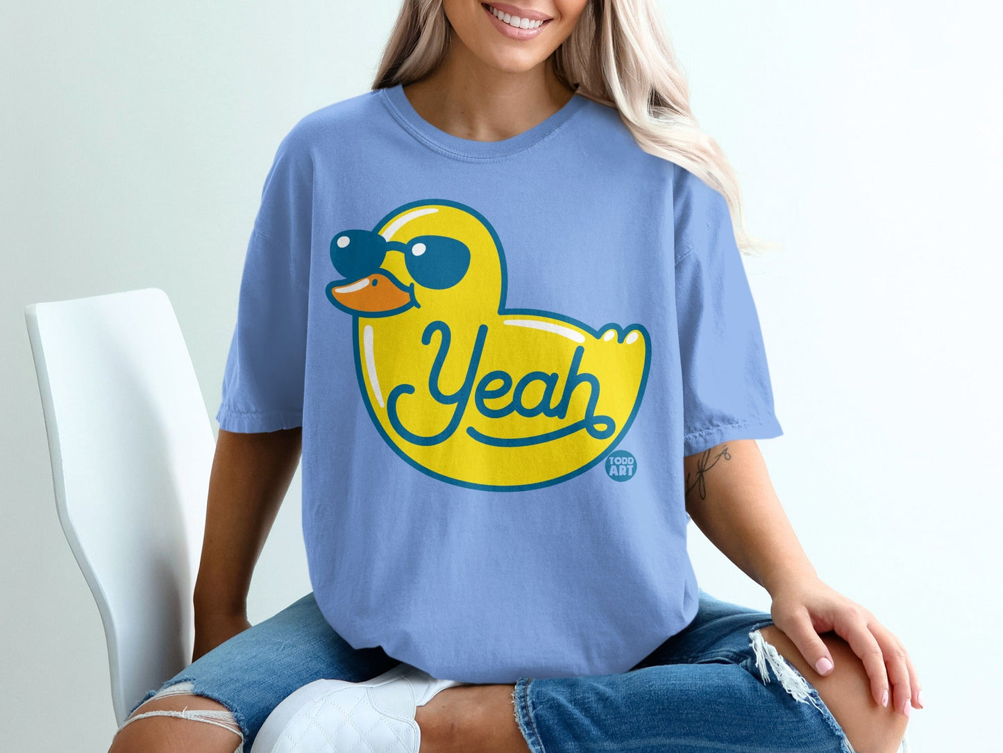Yeah Yellow Duck Sunglasses Graphic T-Shirt